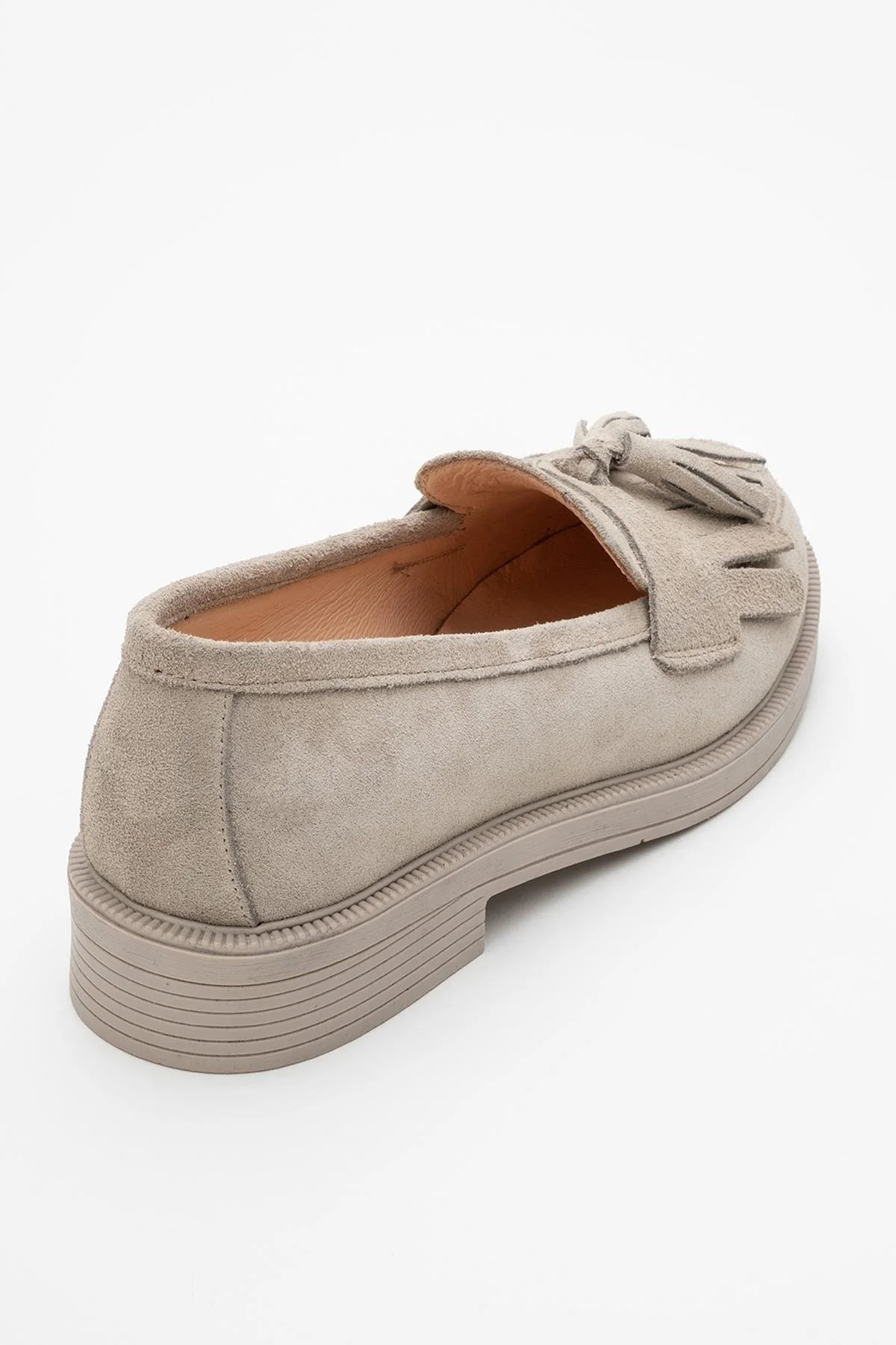 Milly - Beige Suede Leather Tassel Loafers - Image 4