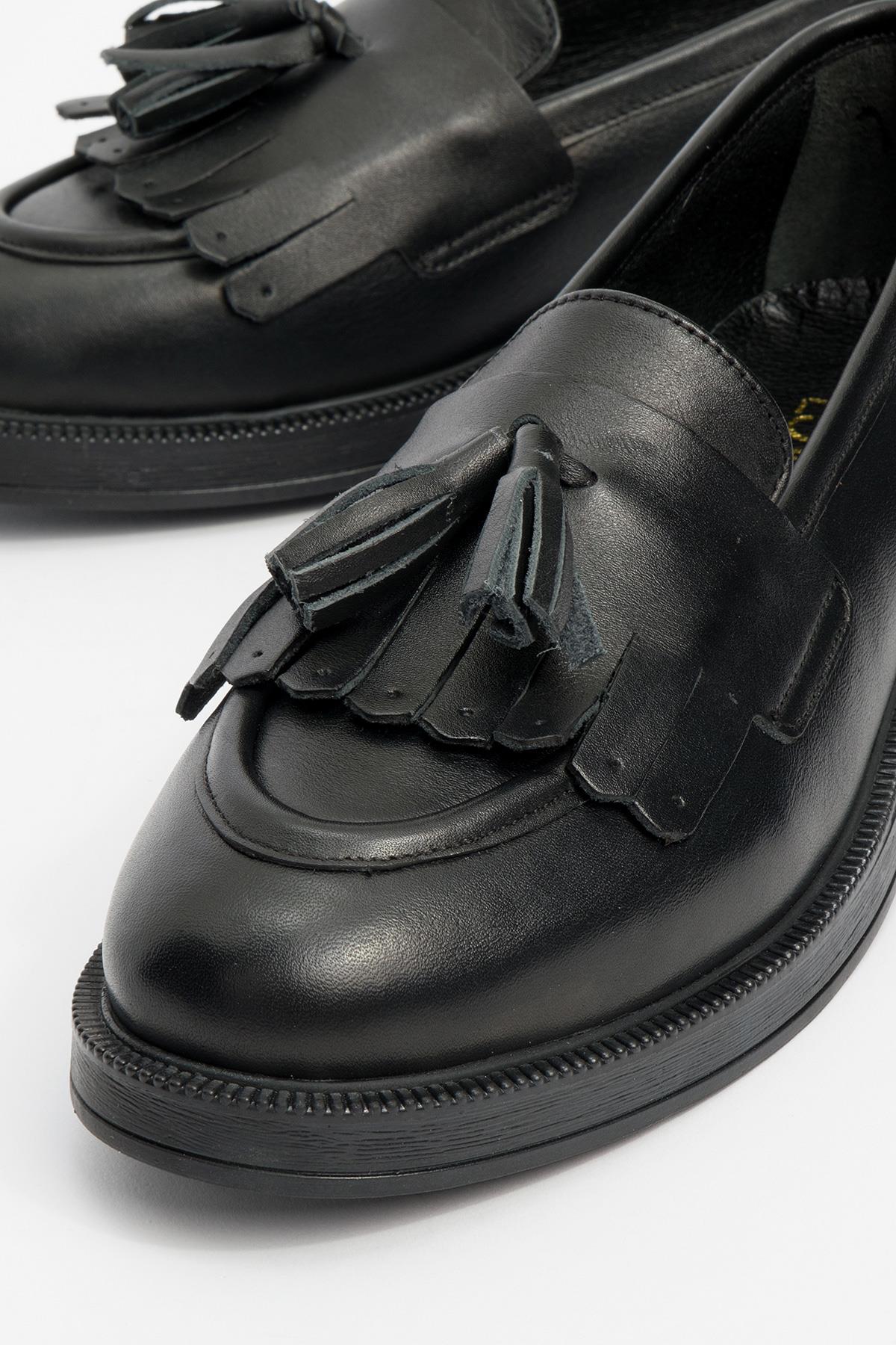 Milly - Black Leather Tassel Loafers - Image 3