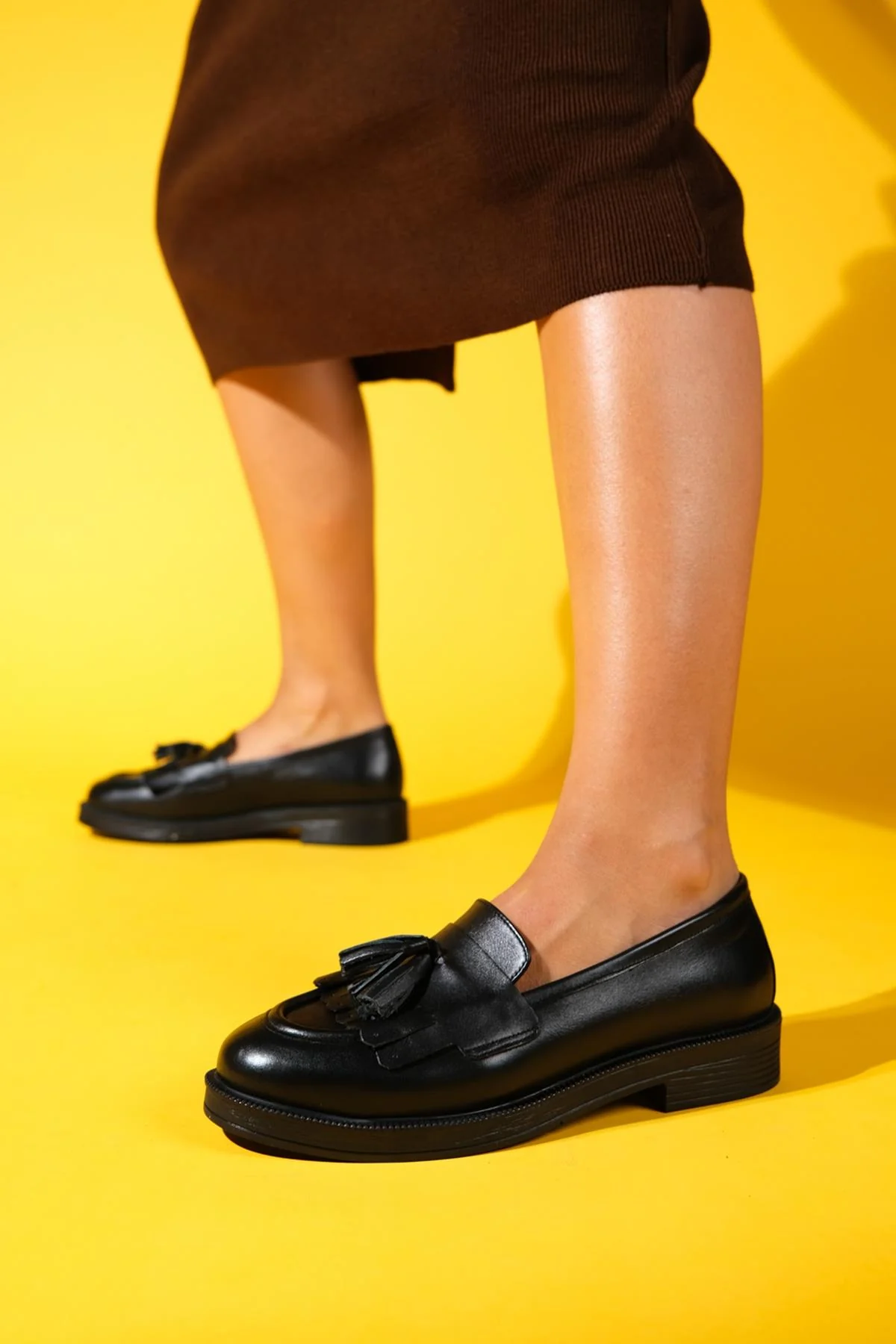 Milly - Black Leather Tassel Loafers - Image 5