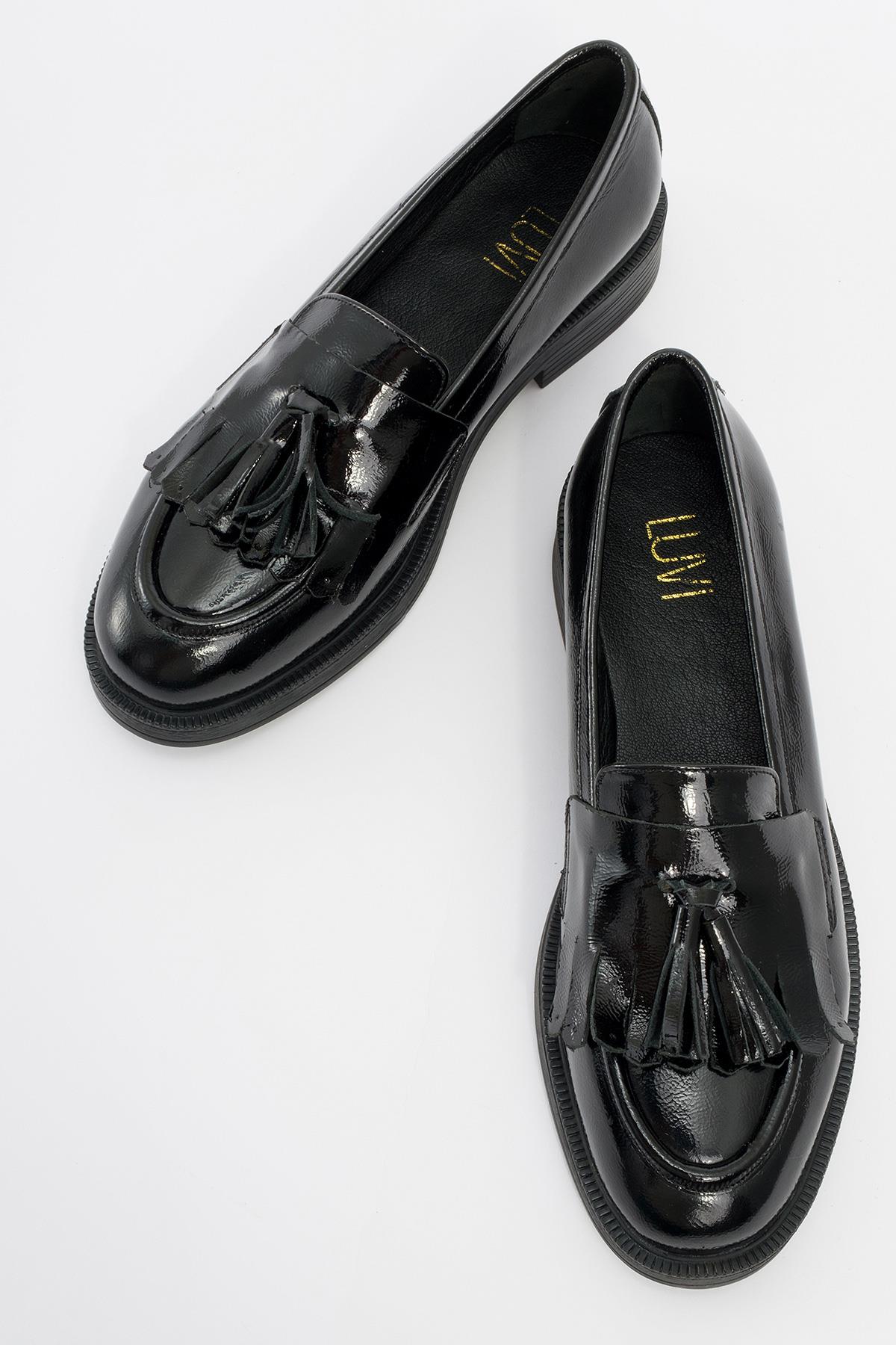 Milly - Black Patent Leather Tassel Loafers - Image 2