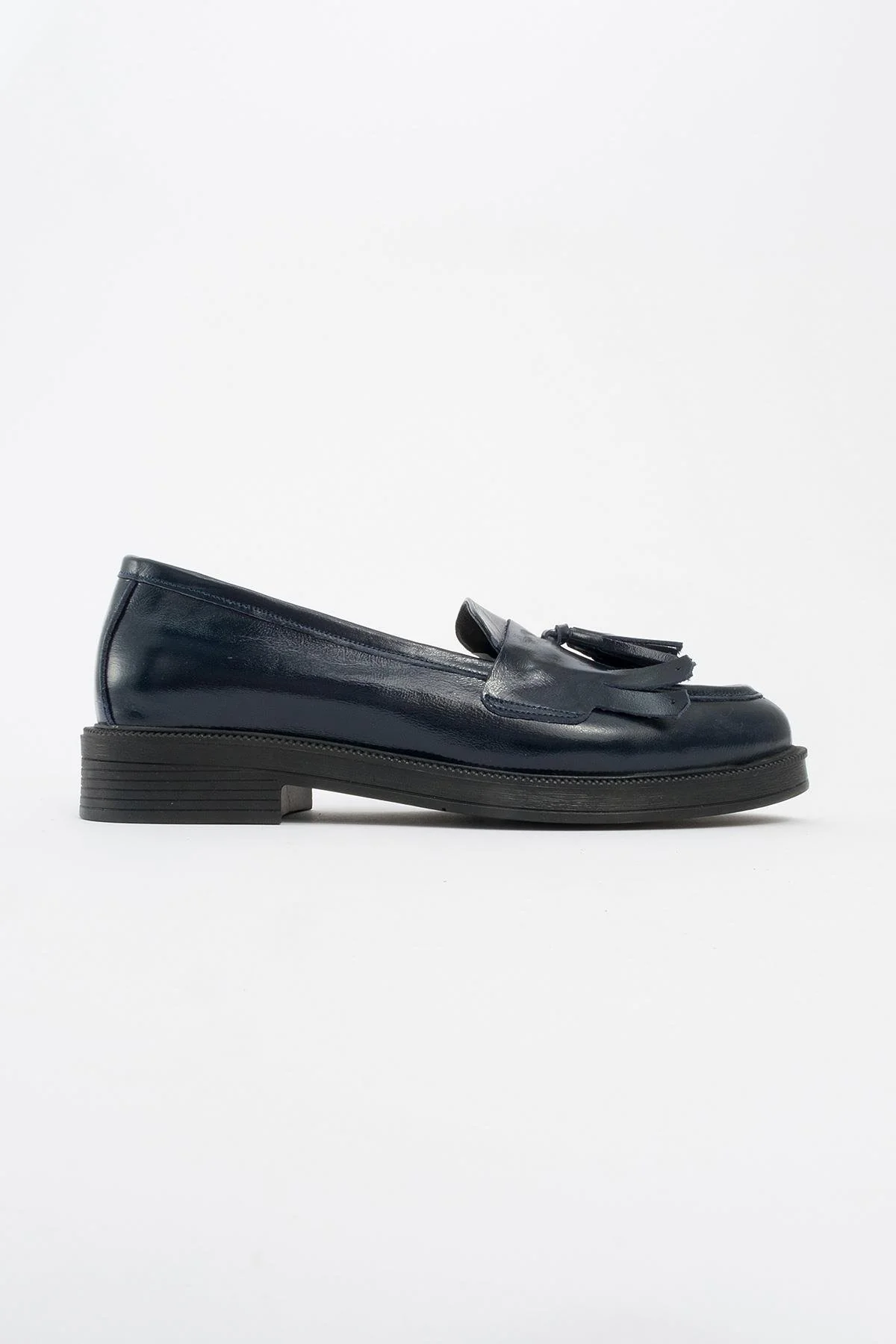 Milly - Navy Patent Leather Tassel Loafers - Image 4