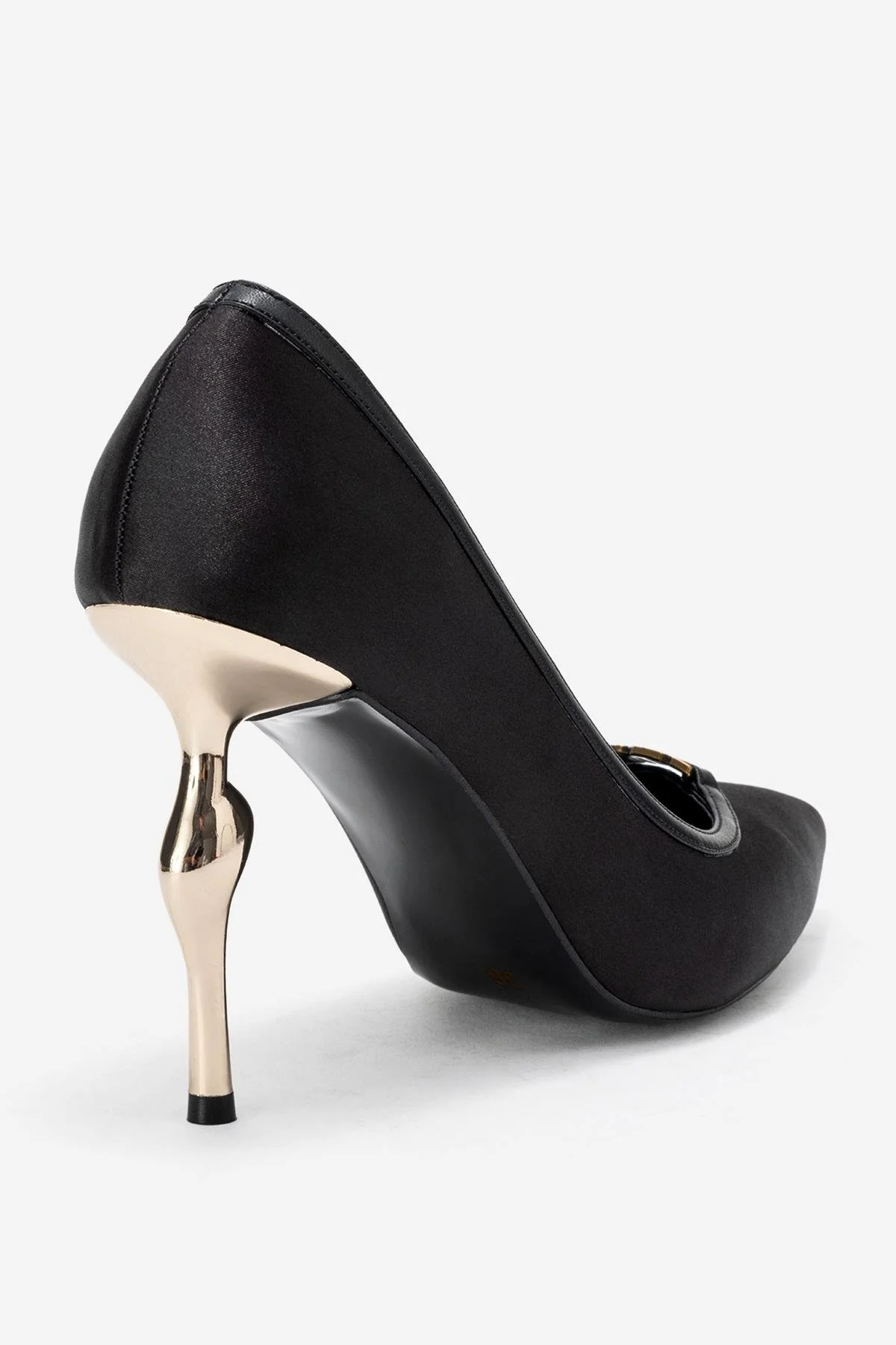 Milos - Black Satin Buckle High Heel (Women) - Image 5