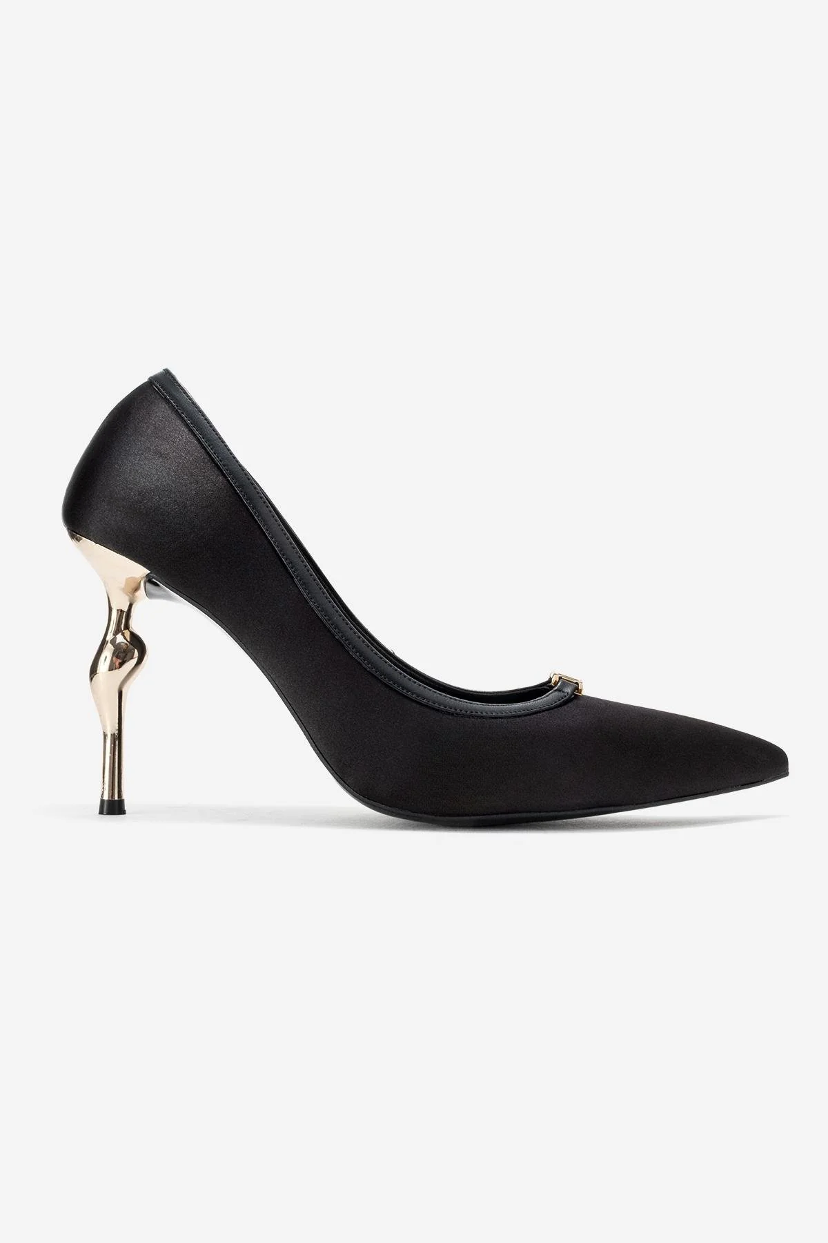 Milos - Black Satin Buckle High Heel (Women) - Image 6