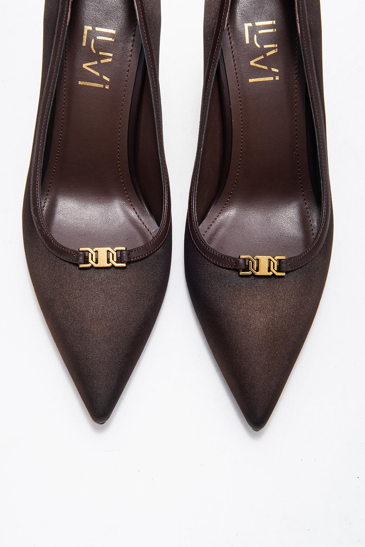 Milos - Brown Buckled Heeled Shoe (Women) - Image 2