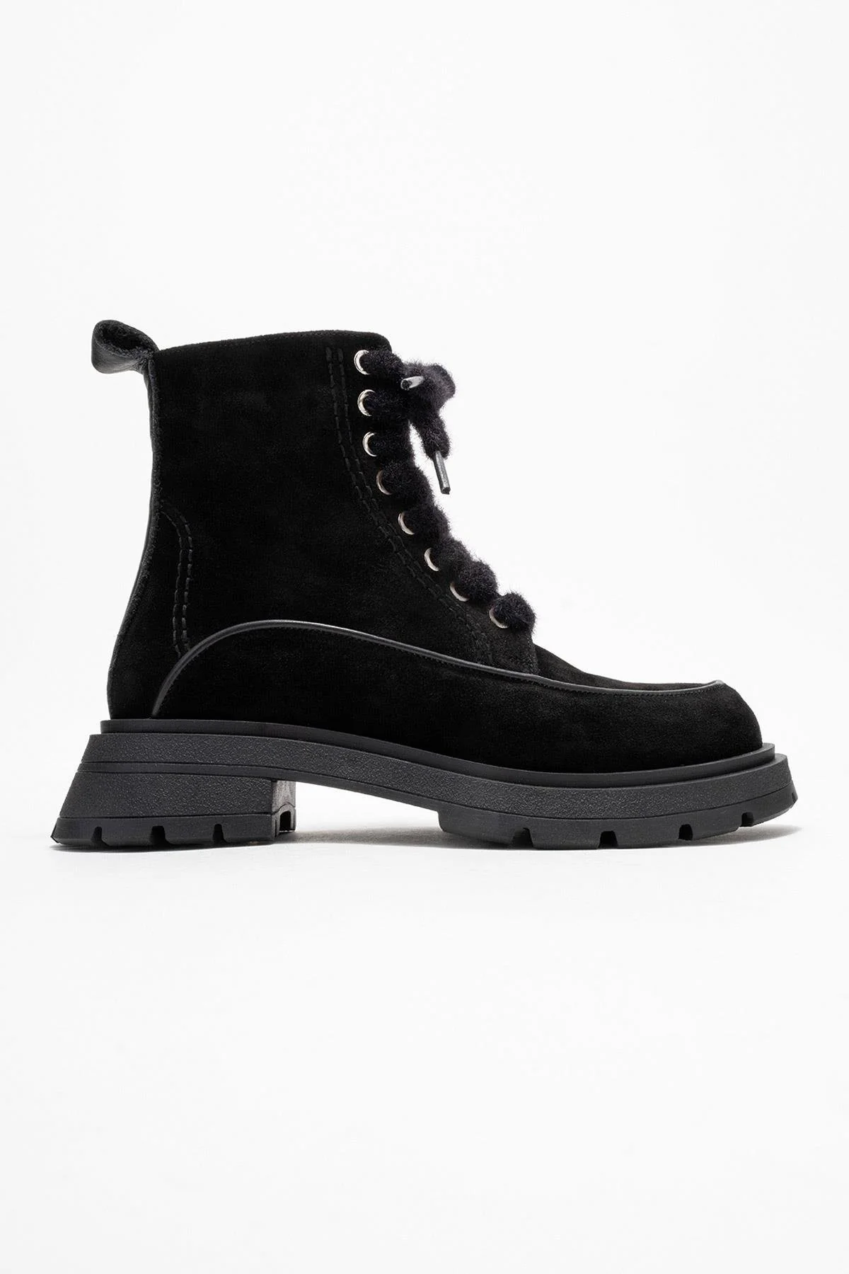 Mina - Black Genuine Leather Combat Boot (Women) - Image 6