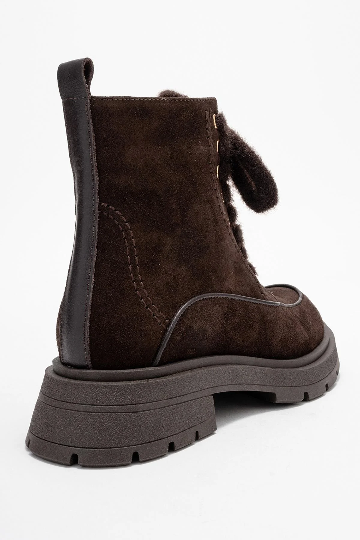 Mina - Brown Genuine Leather Combat Boot (Women) - Image 5