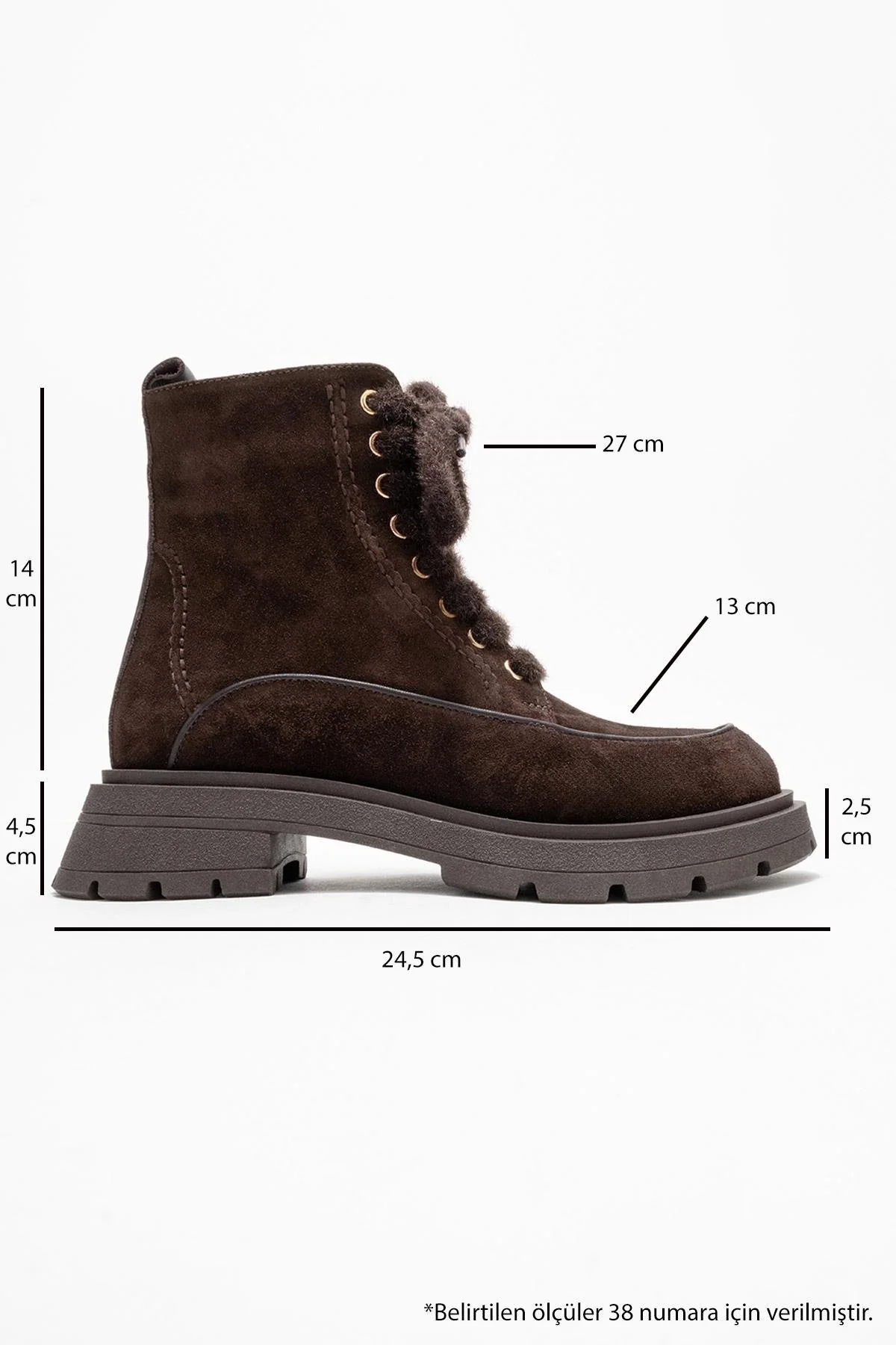 Mina - Brown Genuine Leather Combat Boot (Women) - Image 6