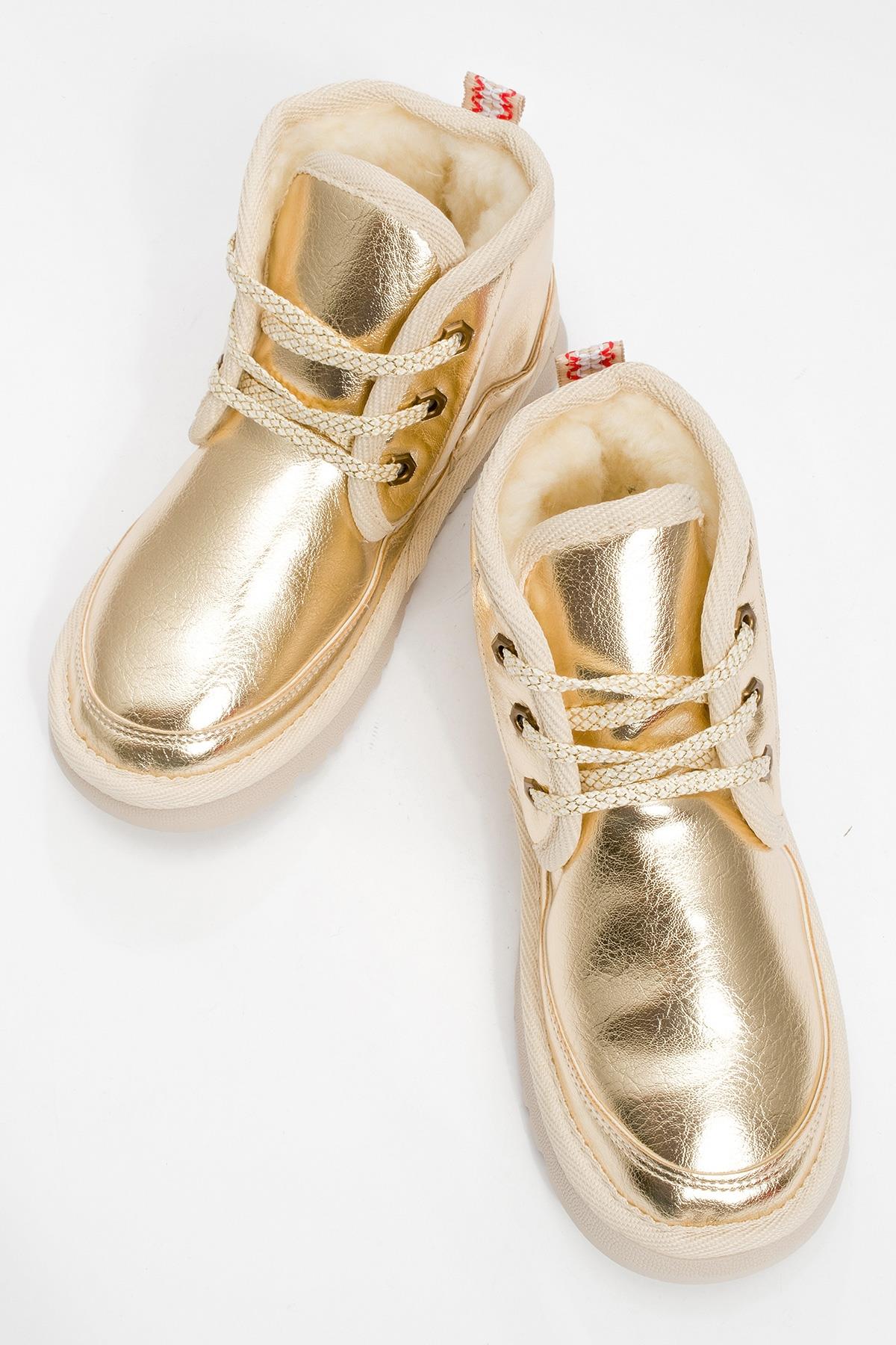 Mingo - Gold Lace-Up Sport Boot (Women) - Image 2