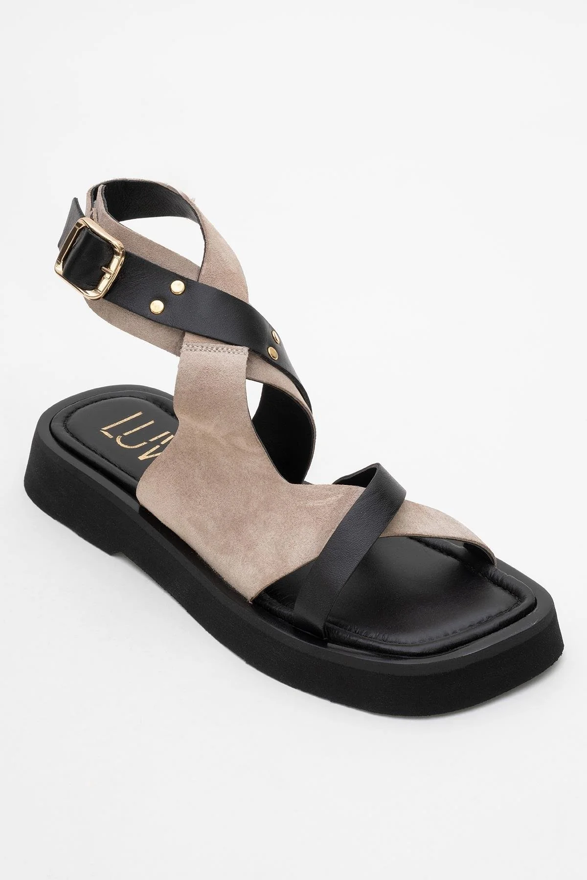 Minnea - Beige Suede Leather Sandal (Women) - Image 3
