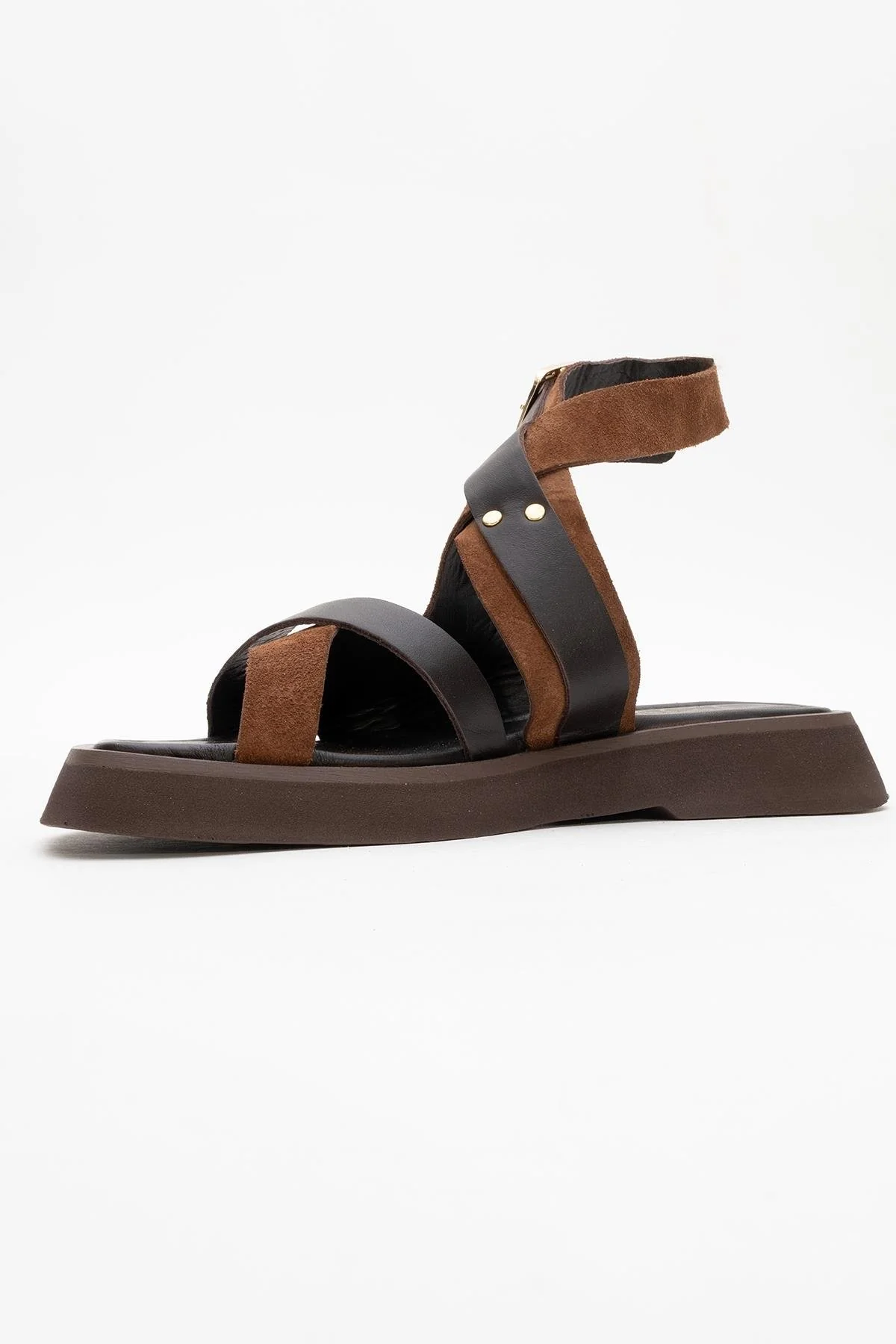 Minnea - Brown Suede Leather Sandal (Women) - Image 4