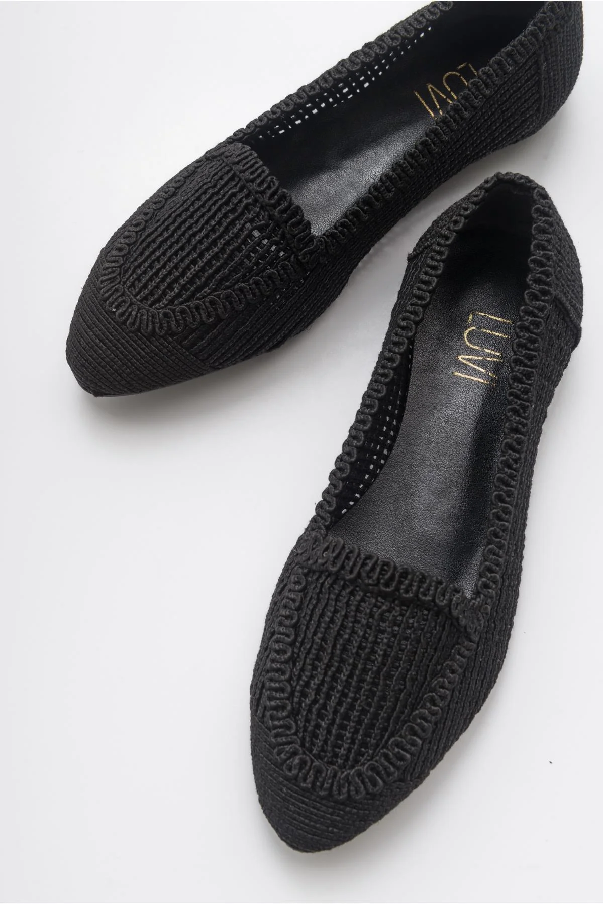 Mira Black Knit Ballet Flat (Women)