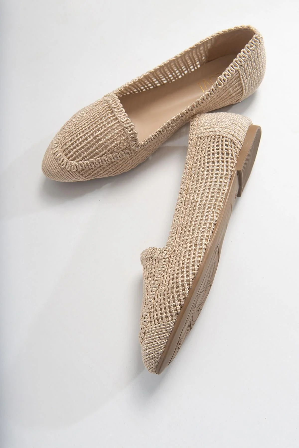 Mira Cream Beige Knit Ballet Flat (Women) - Image 5