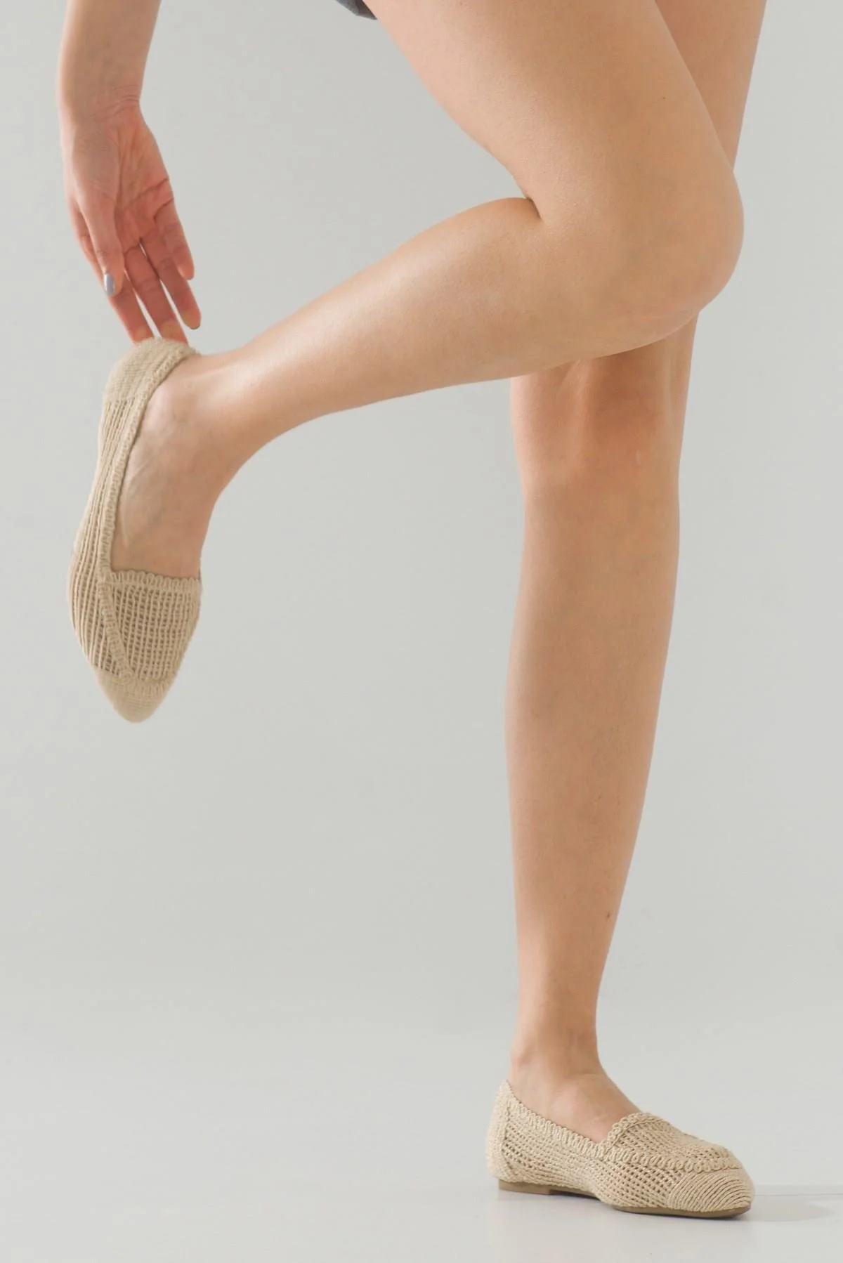 Mira Cream Beige Knit Ballet Flat (Women) - Image 8