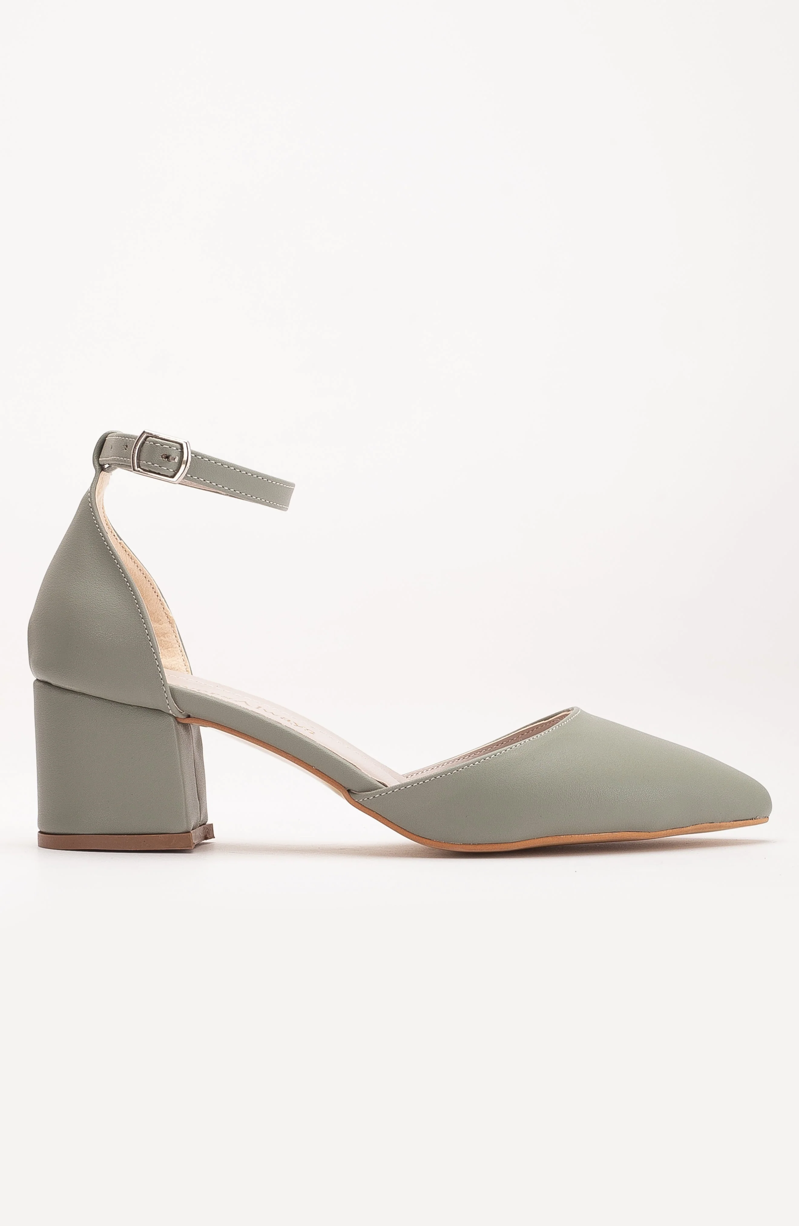 Miranda - Sage Green Pumps with Pearls - Image 4