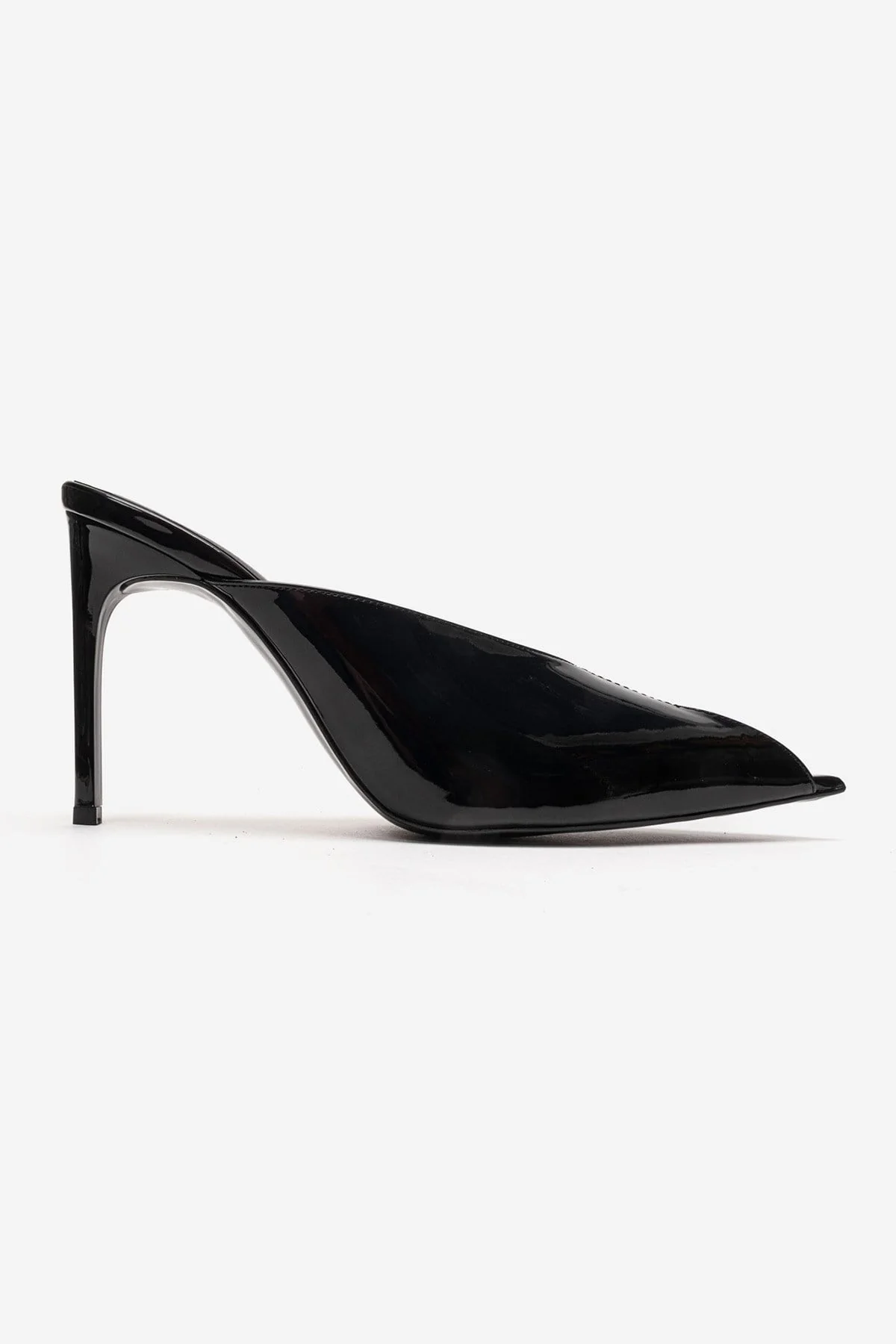 Mirena - Black Genuine Leather Stiletto Mule (Women) - Image 4