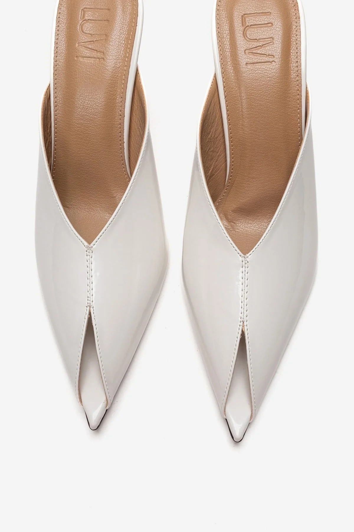 Mirena - White Genuine Leather Stiletto Mule (Women) - Image 2