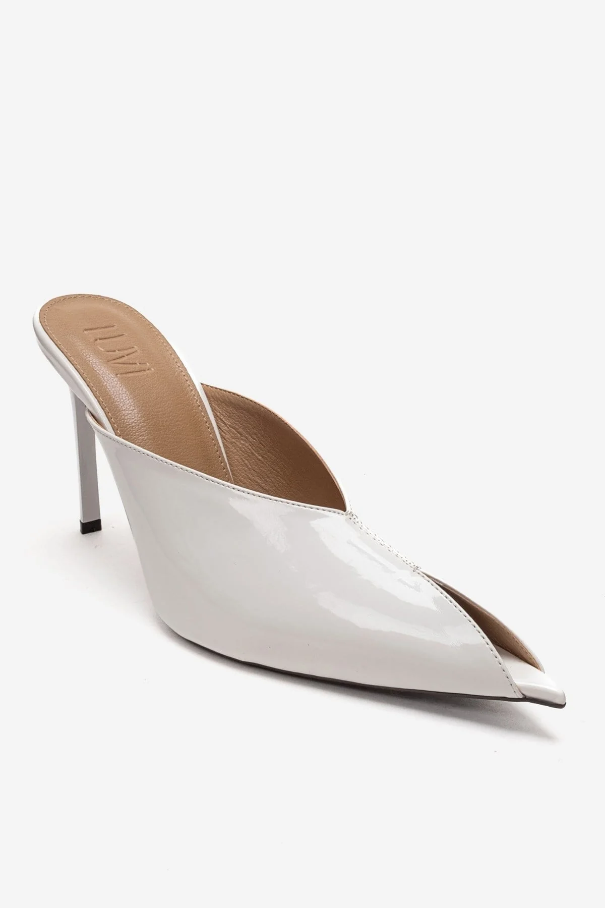 Mirena - White Genuine Leather Stiletto Mule (Women) - Image 3