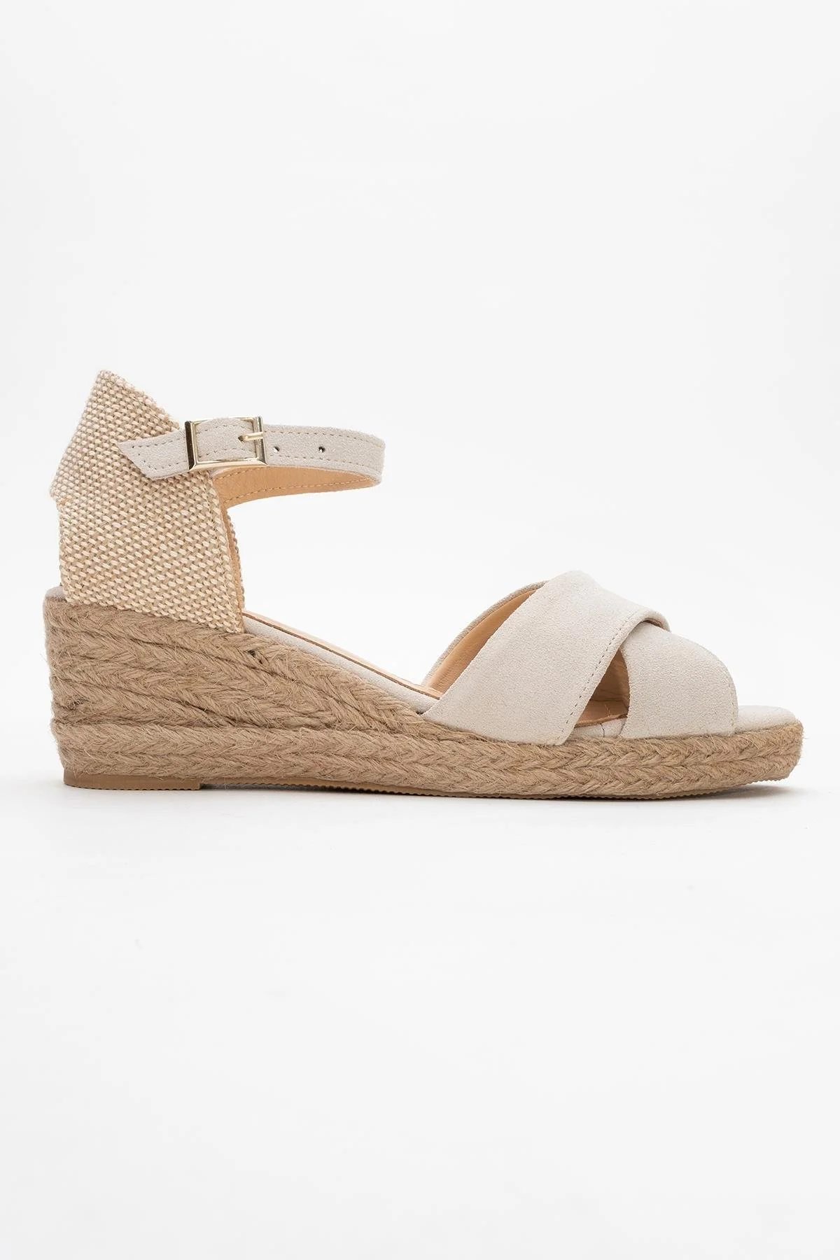 Miria - Beige Suede Leather Platform Espadrille (Women) - Image 6