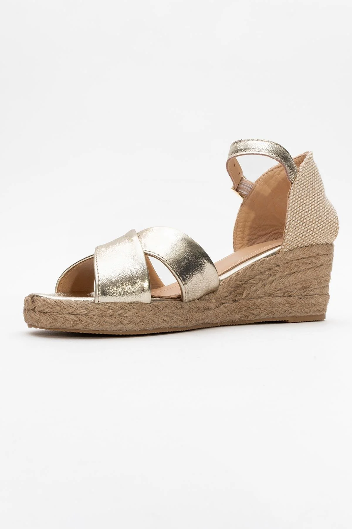 Miria - Gold Leather Platform Espadrille (Women) - Image 4