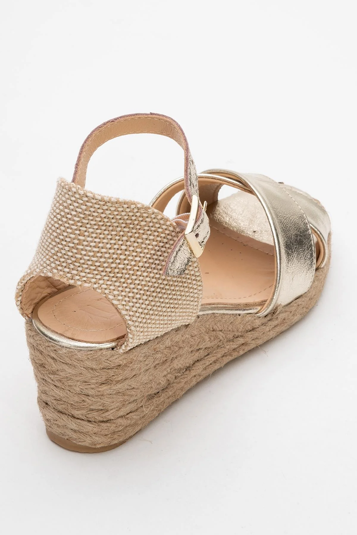 Miria - Gold Leather Platform Espadrille (Women) - Image 5