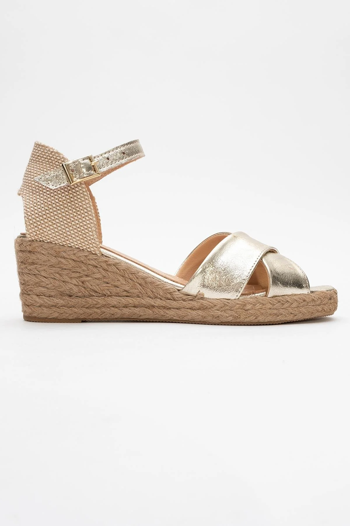 Miria - Gold Leather Platform Espadrille (Women) - Image 6