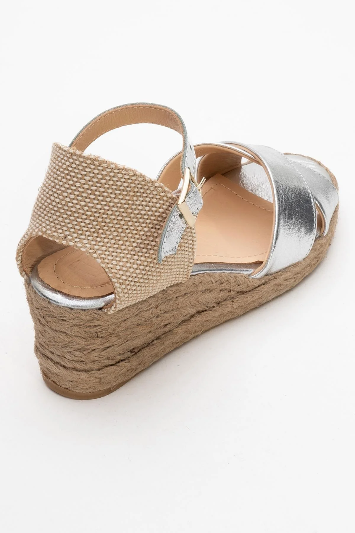 Miria - Silver Leather Platform Espadrille (Women) - Image 5