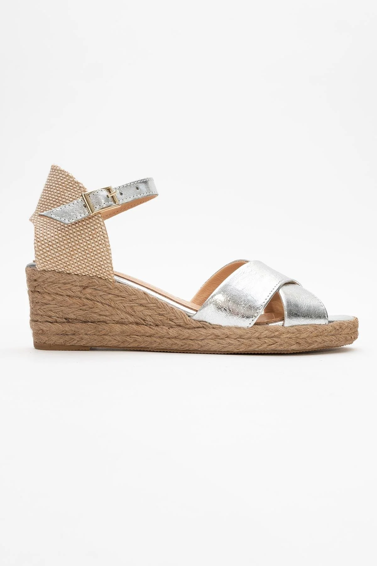 Miria - Silver Leather Platform Espadrille (Women) - Image 6