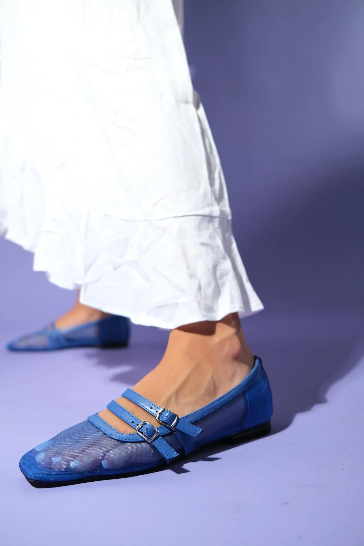 Ashley - Blue Mesh Ballet Flat (Women) - Image 4