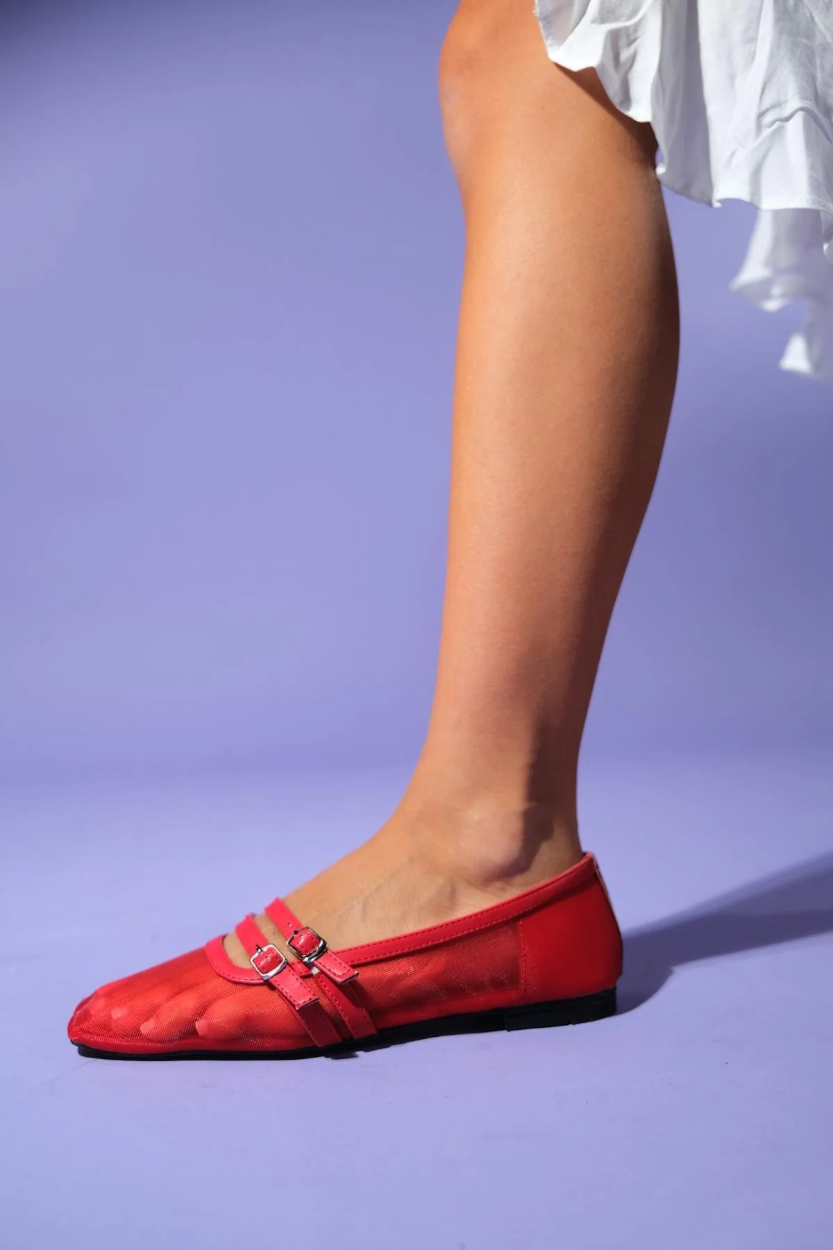 Ashley - Red Mesh Ballet Flat (Women) - Image 5