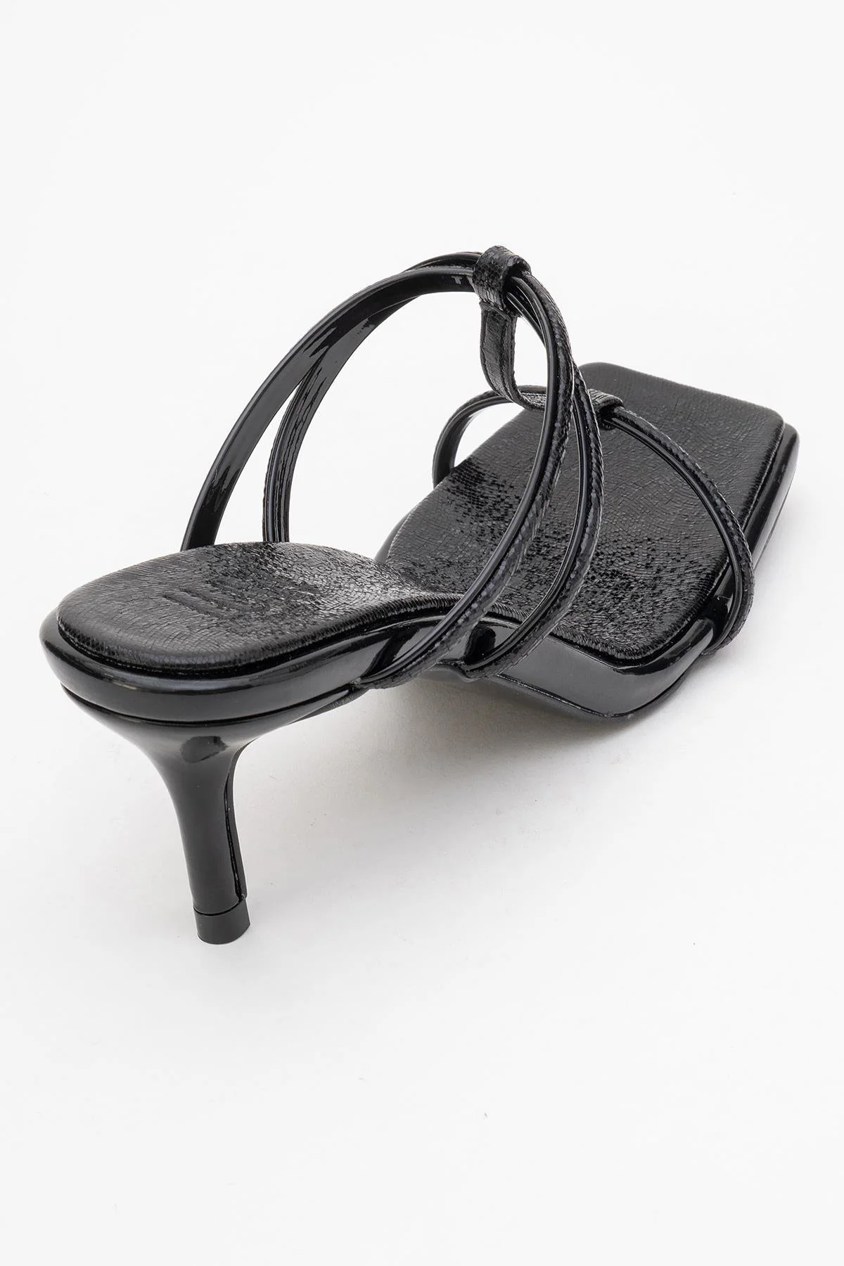 Mocha Black Pattern Square‑Toe Thin‑Strap Heel Sandal (Women) - Image 5
