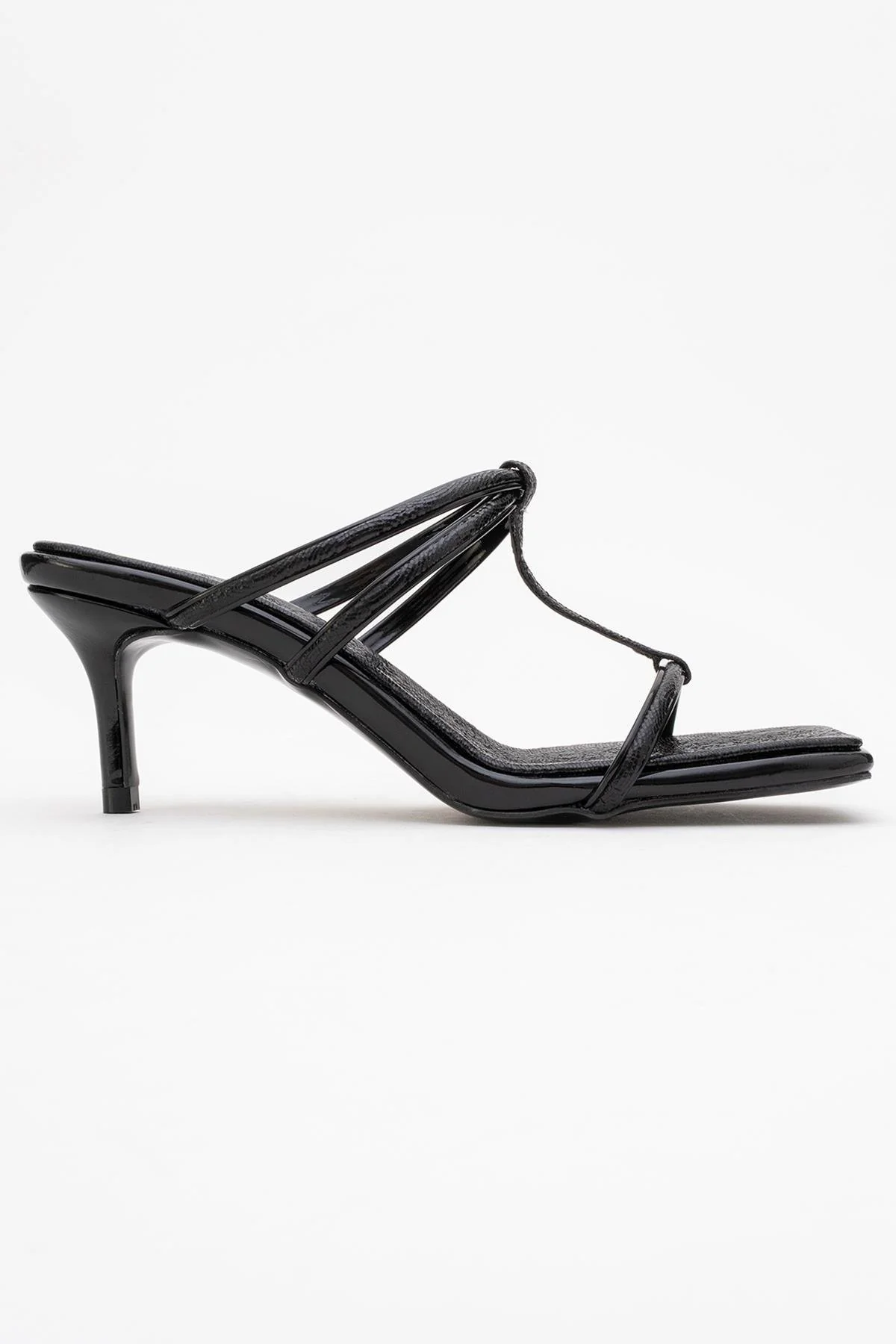 Mocha Black Pattern Square‑Toe Thin‑Strap Heel Sandal (Women) - Image 6