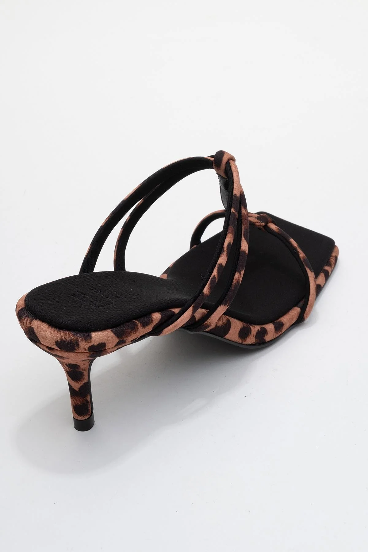 Mocha - Black/Yellow Printed Square-Toe Thin-Strap Heeled Mule (Women) - Image 5