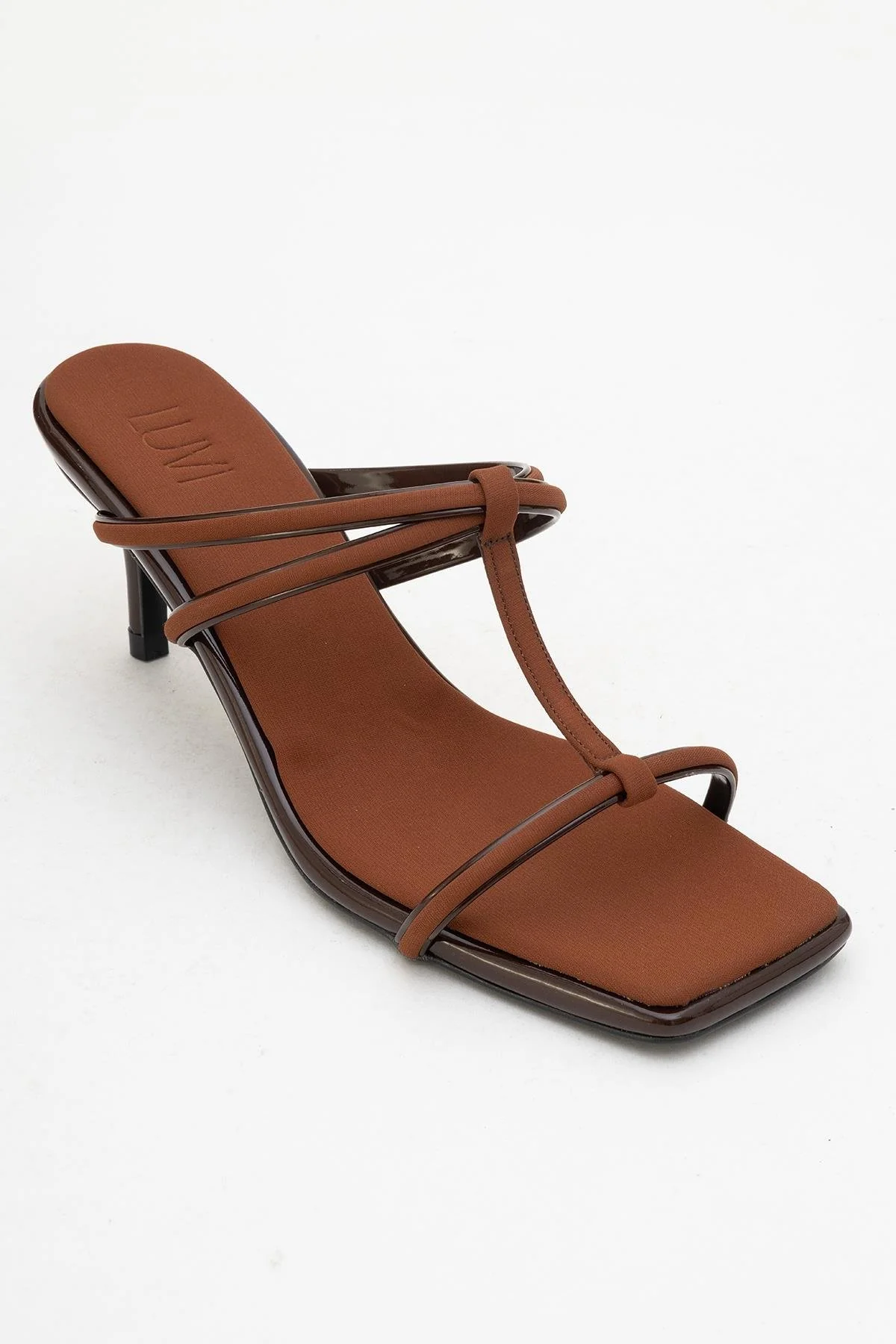 Mocha Brown Square‑Toe Thin‑Strap Heel Sandal (Women) - Image 3