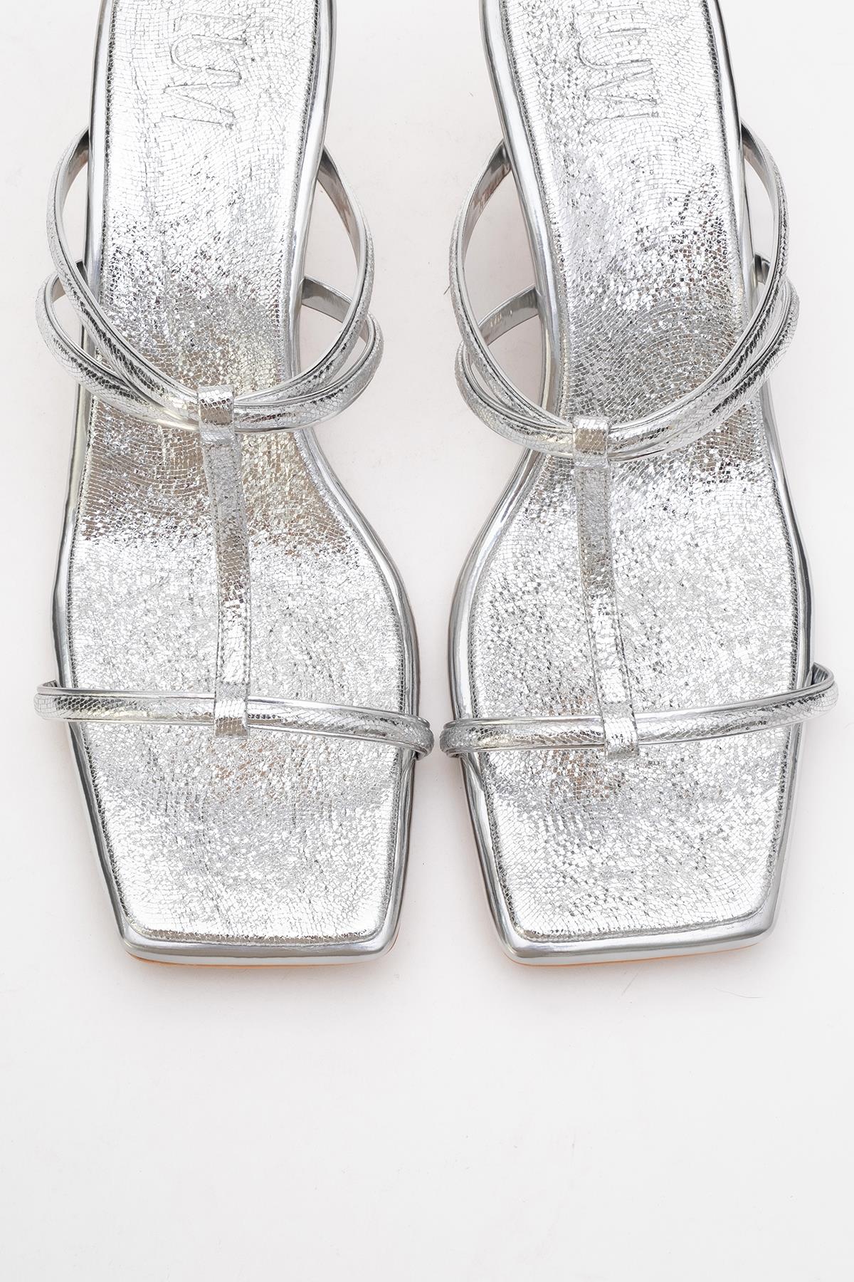 Mocha White Square‑Toe Thin‑Strap Heel Sandal (Women) - Image 2