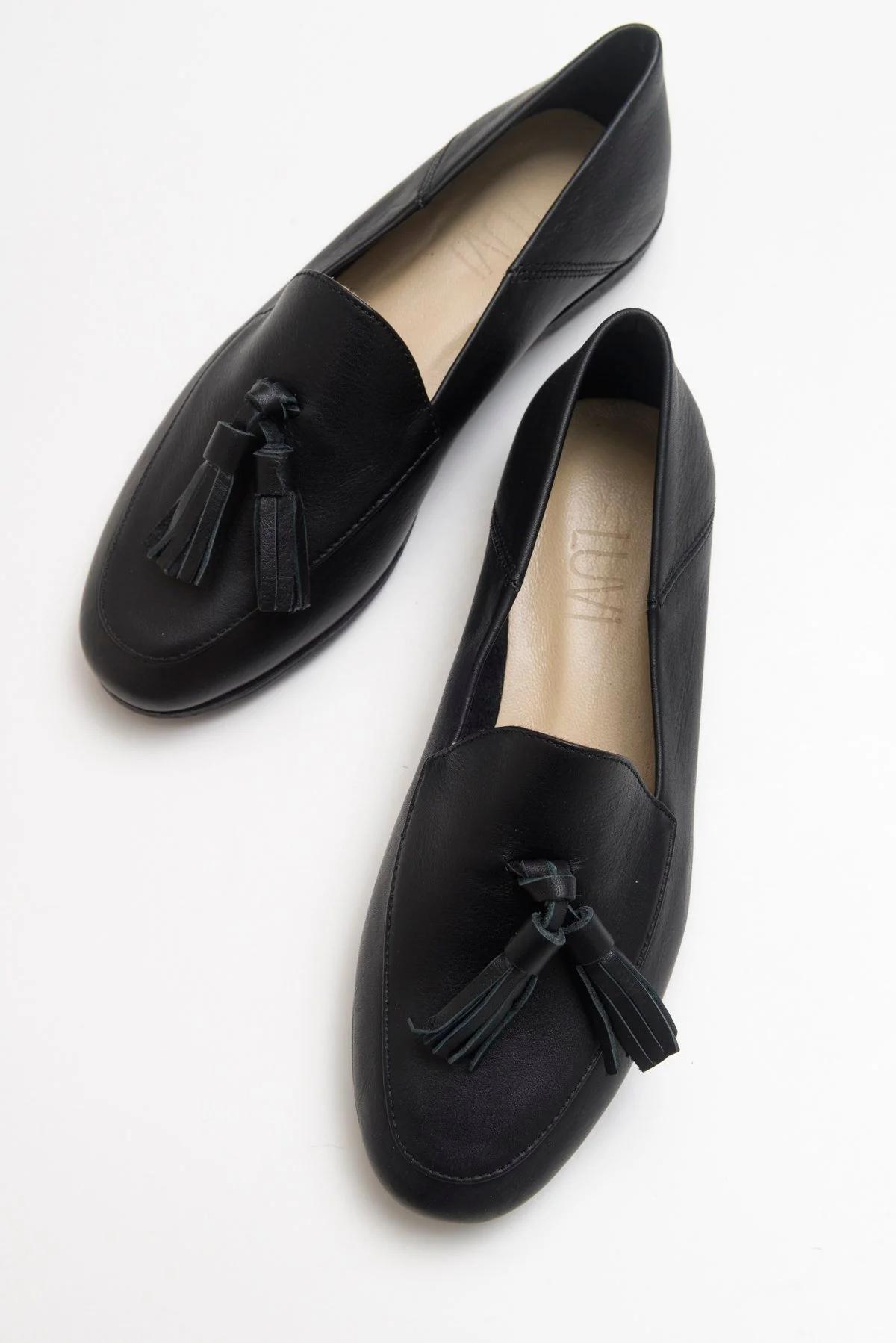 Mona - Black Soft Leather Tassel Loafers (Women) - Image 3