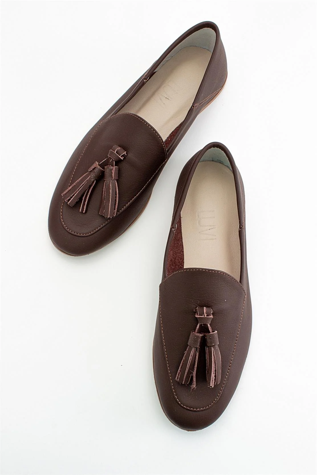 Mona - Brown Soft Leather Tassel Loafers (Women) - Image 2