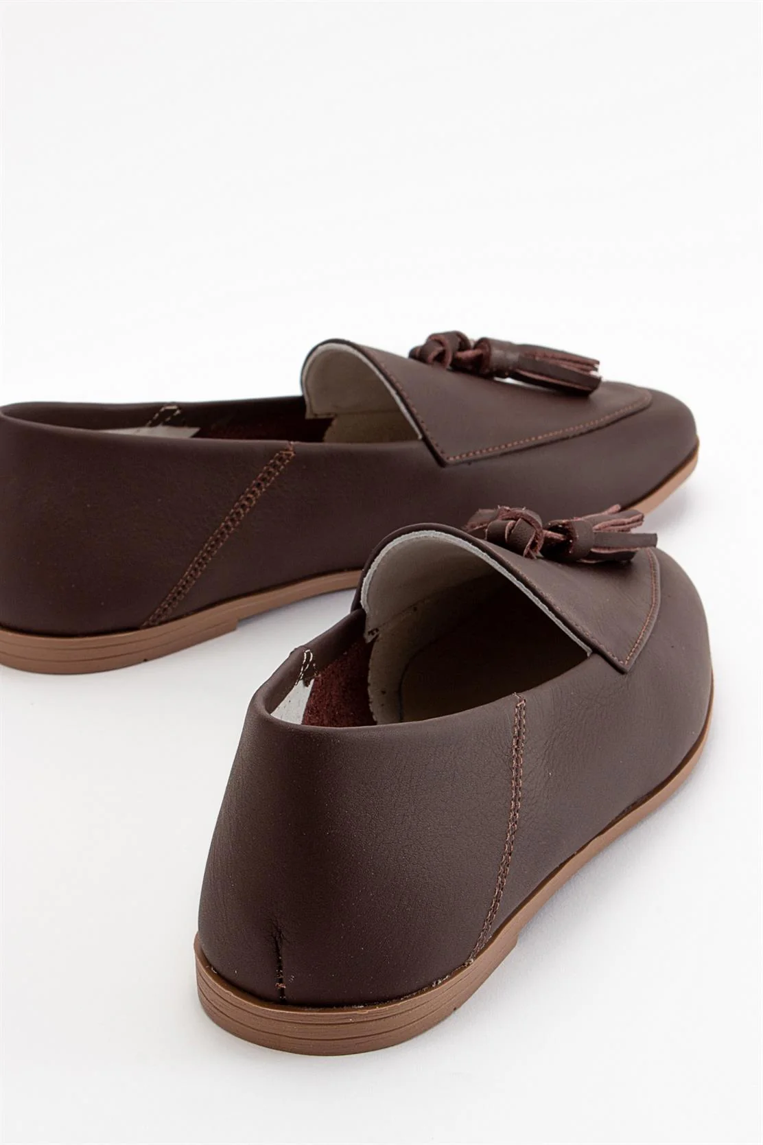 Mona - Brown Soft Leather Tassel Loafers (Women) - Image 3