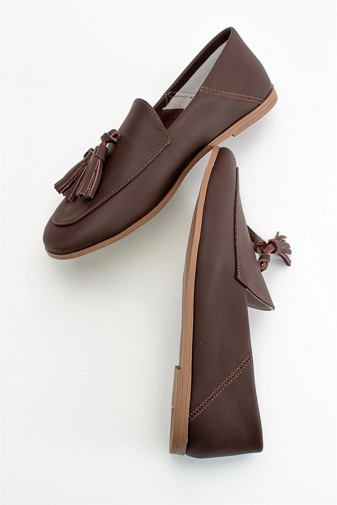 Mona - Brown Soft Leather Tassel Loafers (Women) - Image 4