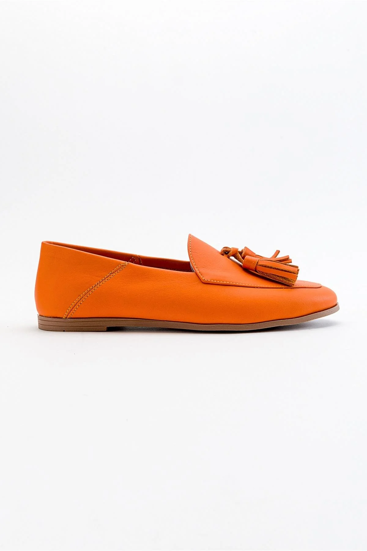 Mona - Neon Orange Soft Leather Tassel Loafers (Women) - Image 6