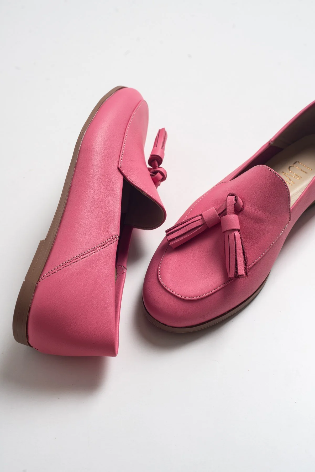 Mona - Pink Soft Leather Tassel Loafers (Women) - Image 3