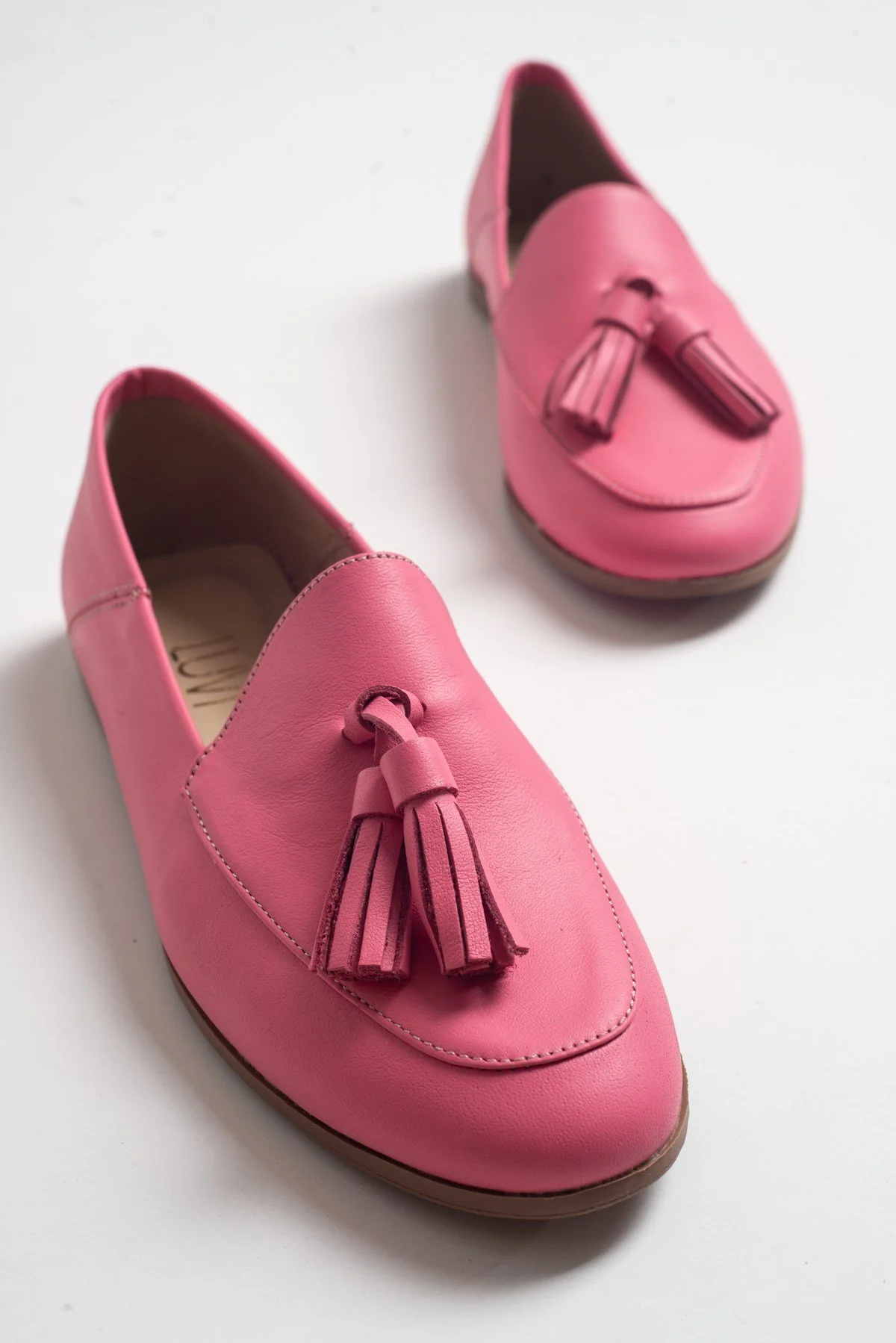 Mona - Pink Soft Leather Tassel Loafers (Women) - Image 4