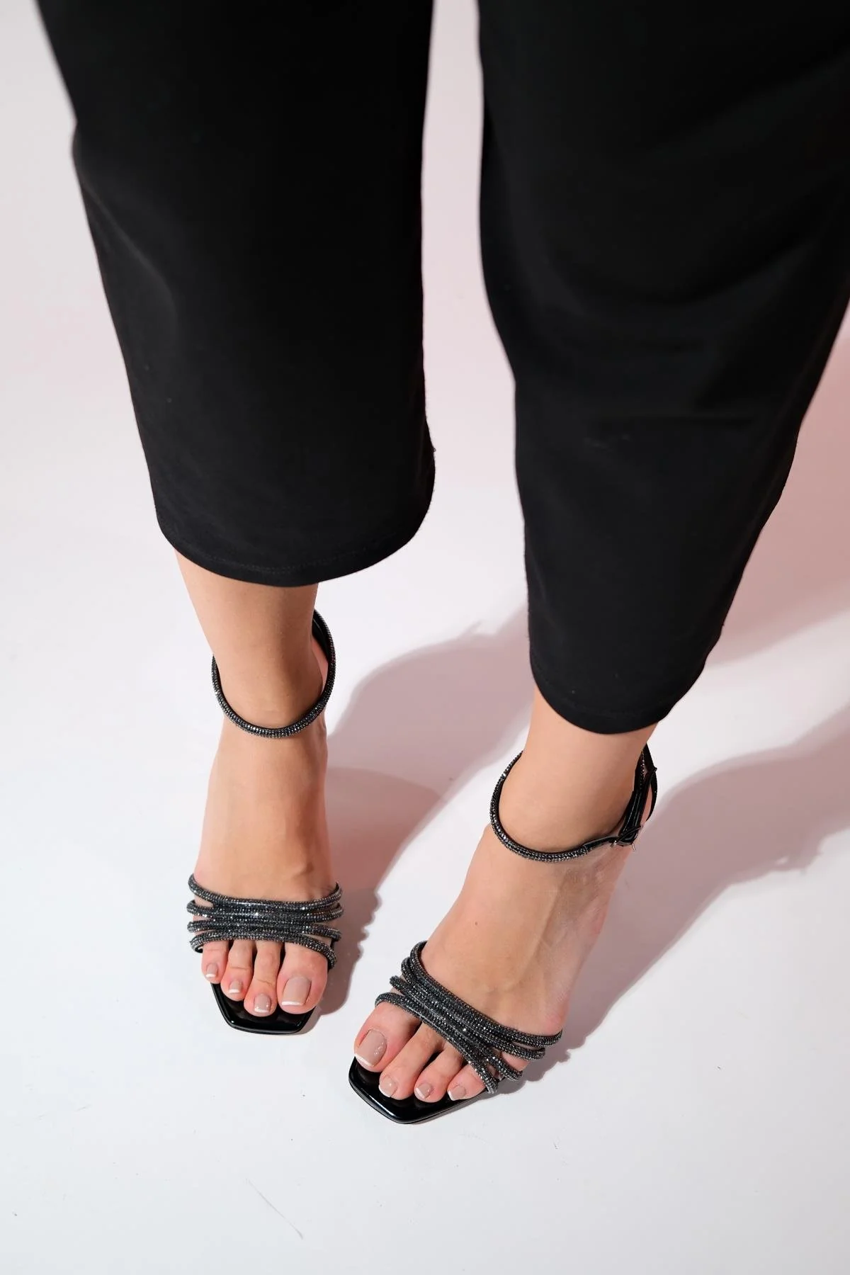 Monica - Black Patent Stiletto Heel Evening Shoe (Women) - Image 4