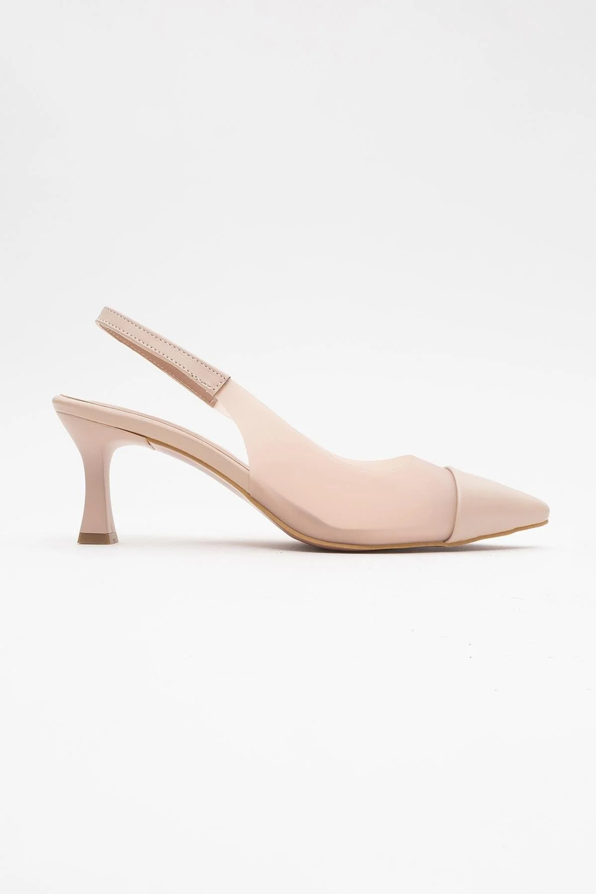 Moore - Beige Transparent Back Pointed Toe High Heel (Women) - Image 5
