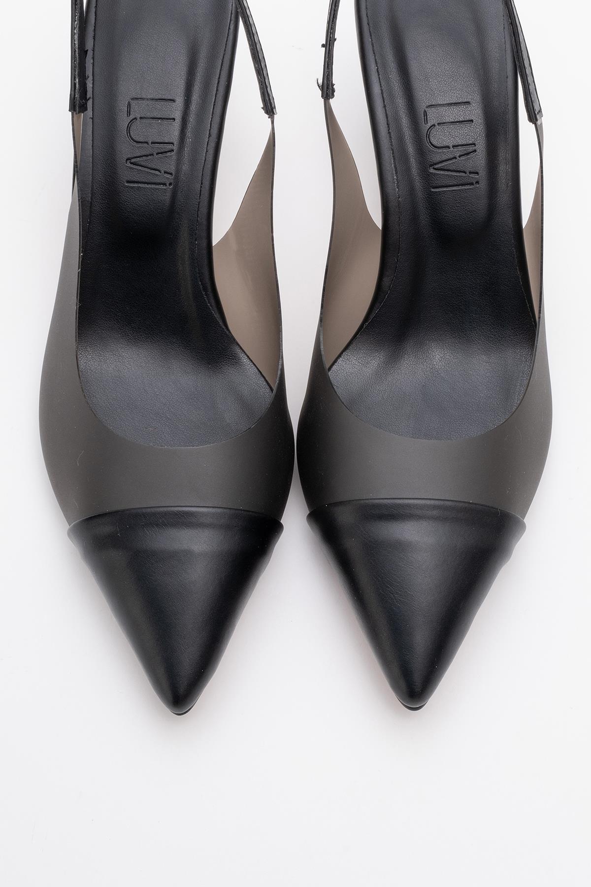 Moore - Black Transparent Open Back Pointed Toe Pump (Women) - Image 2