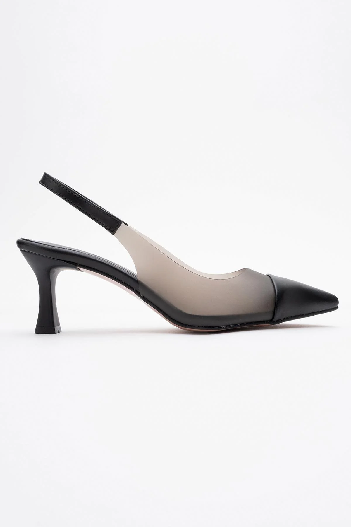 Moore - Black Transparent Open Back Pointed Toe Pump (Women) - Image 5