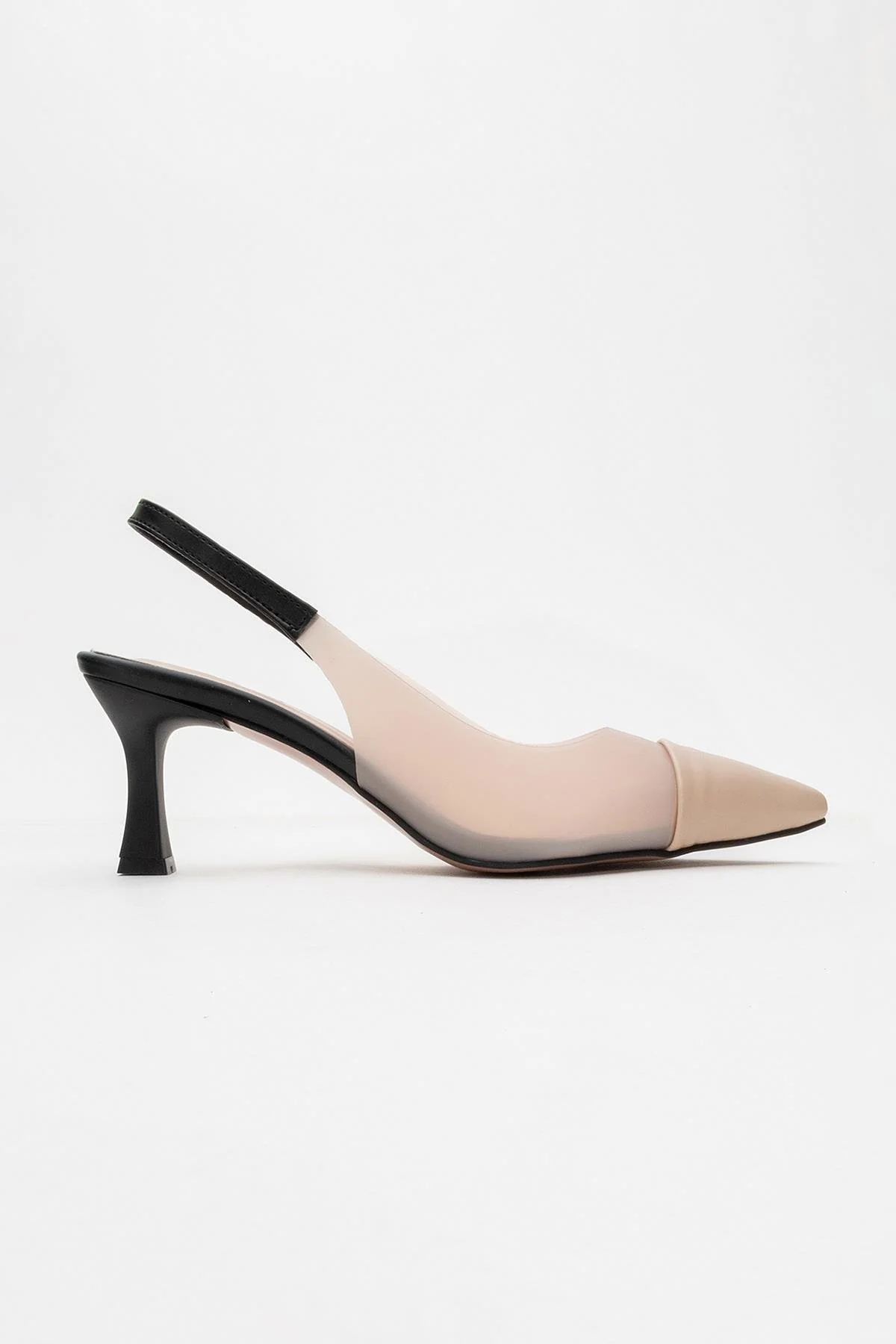 Moore - Nude/Black Transparent Open-Back Pointed Toe High Heel (Women) - Image 5