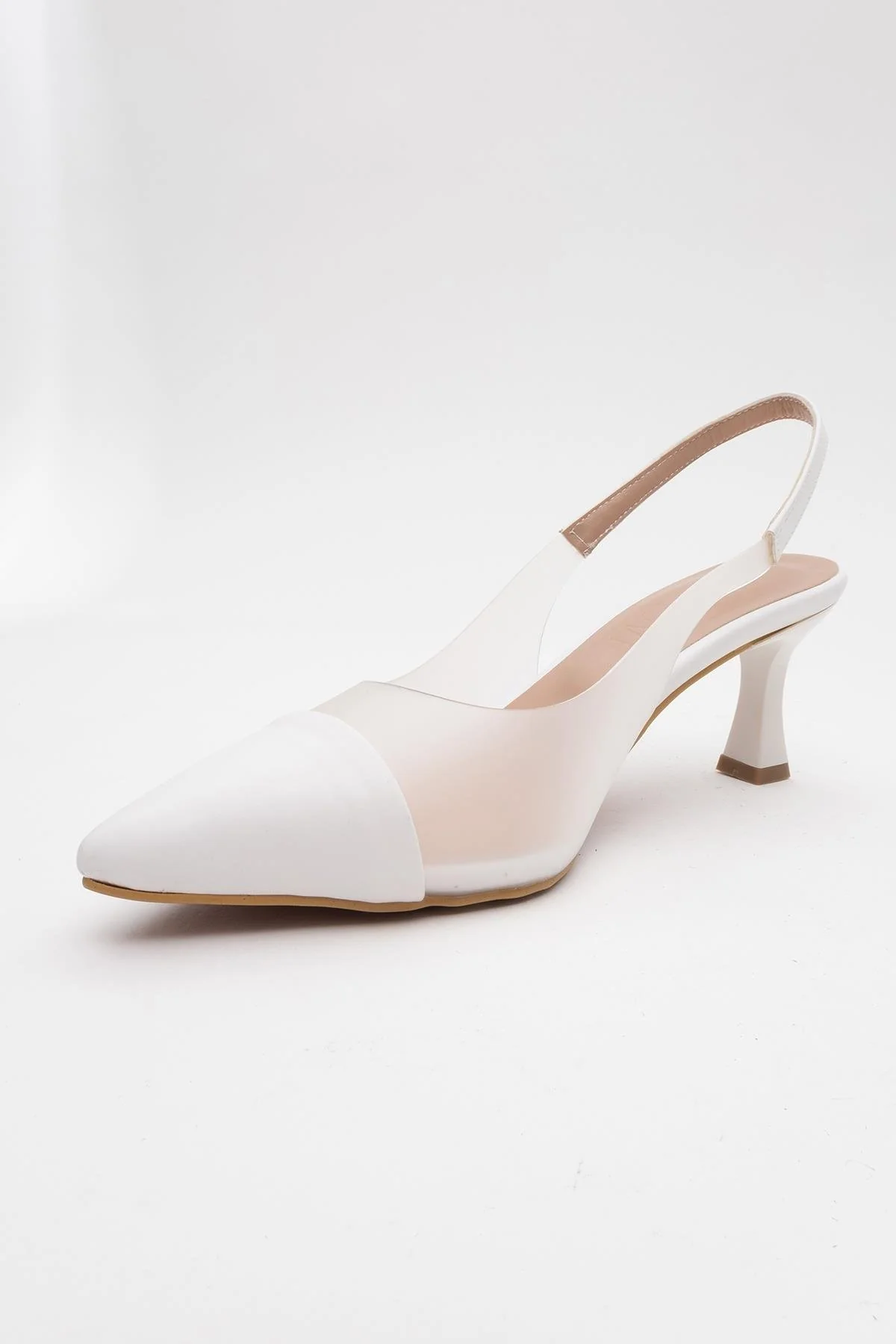 Moore - White Transparent Open Back Pointed Toe High Heel Shoe (Women) - Image 3
