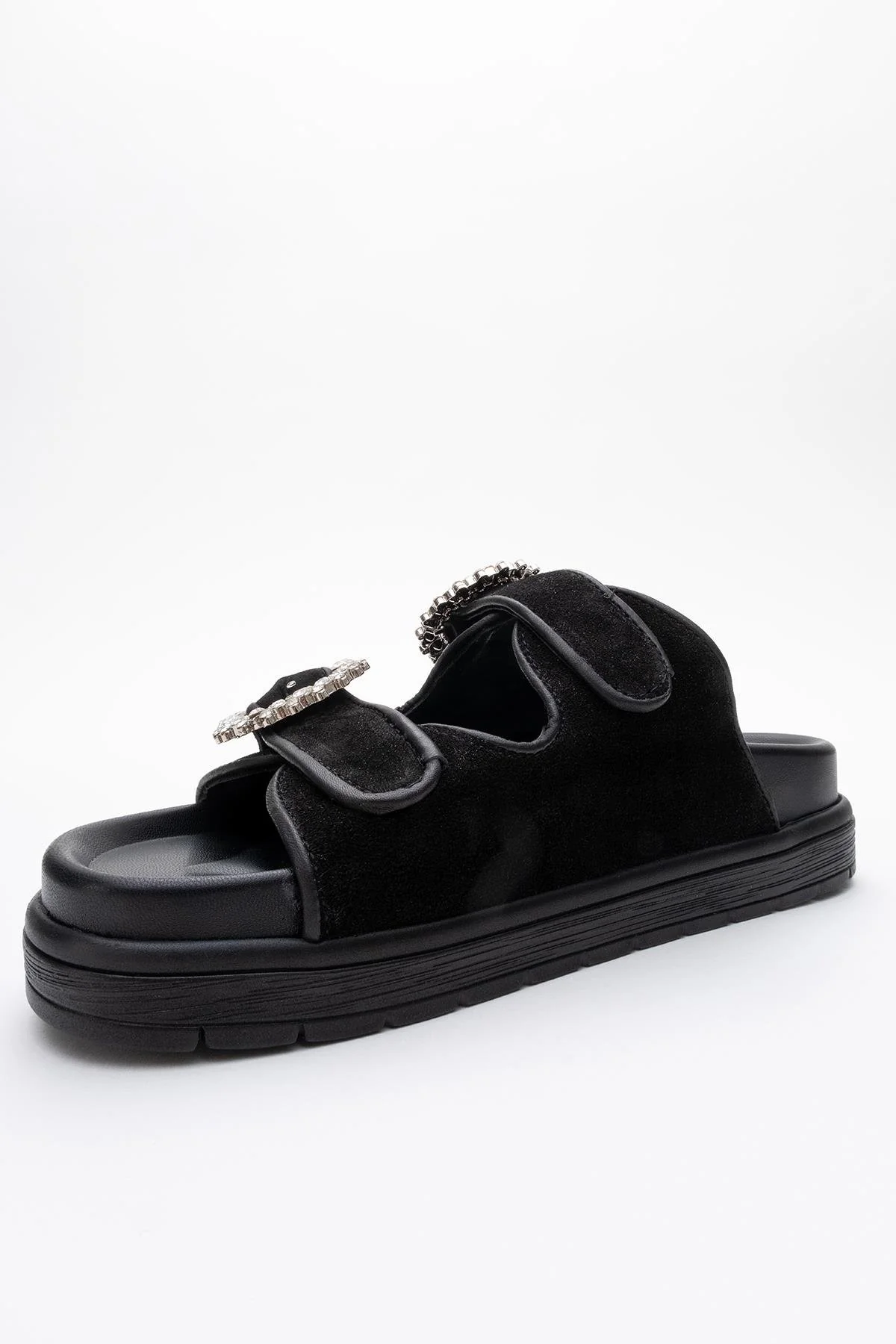 Morelia - Black Suede Leather Slide Sandal (Women) - Image 4
