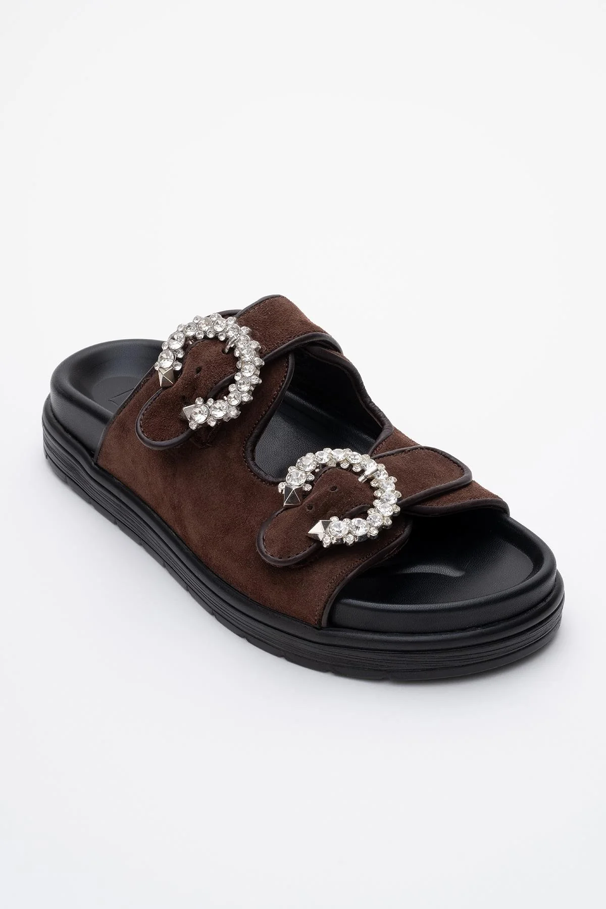 Morelia - Brown Suede Leather Slide Sandal (Women) - Image 3