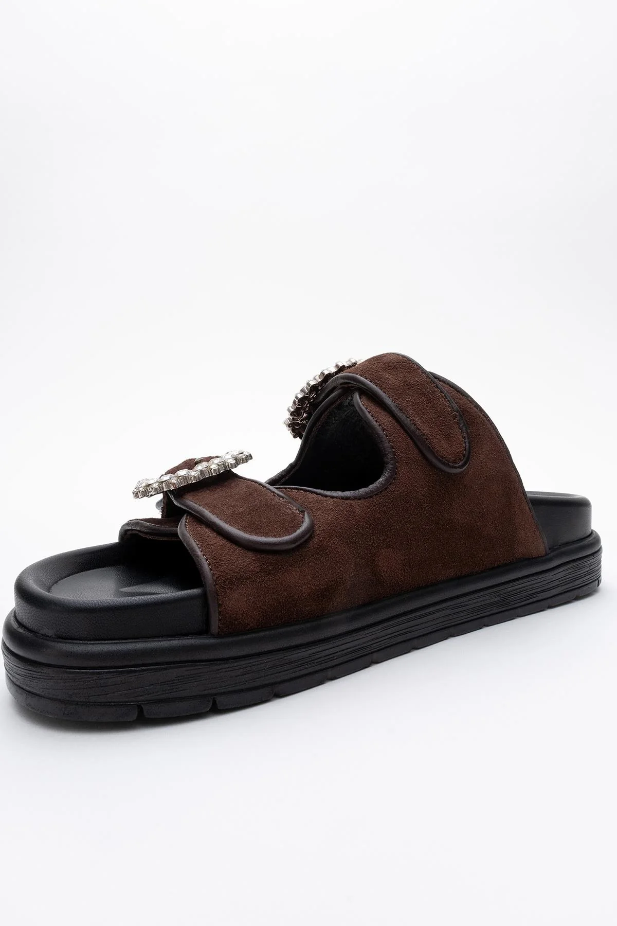 Morelia - Brown Suede Leather Slide Sandal (Women) - Image 4